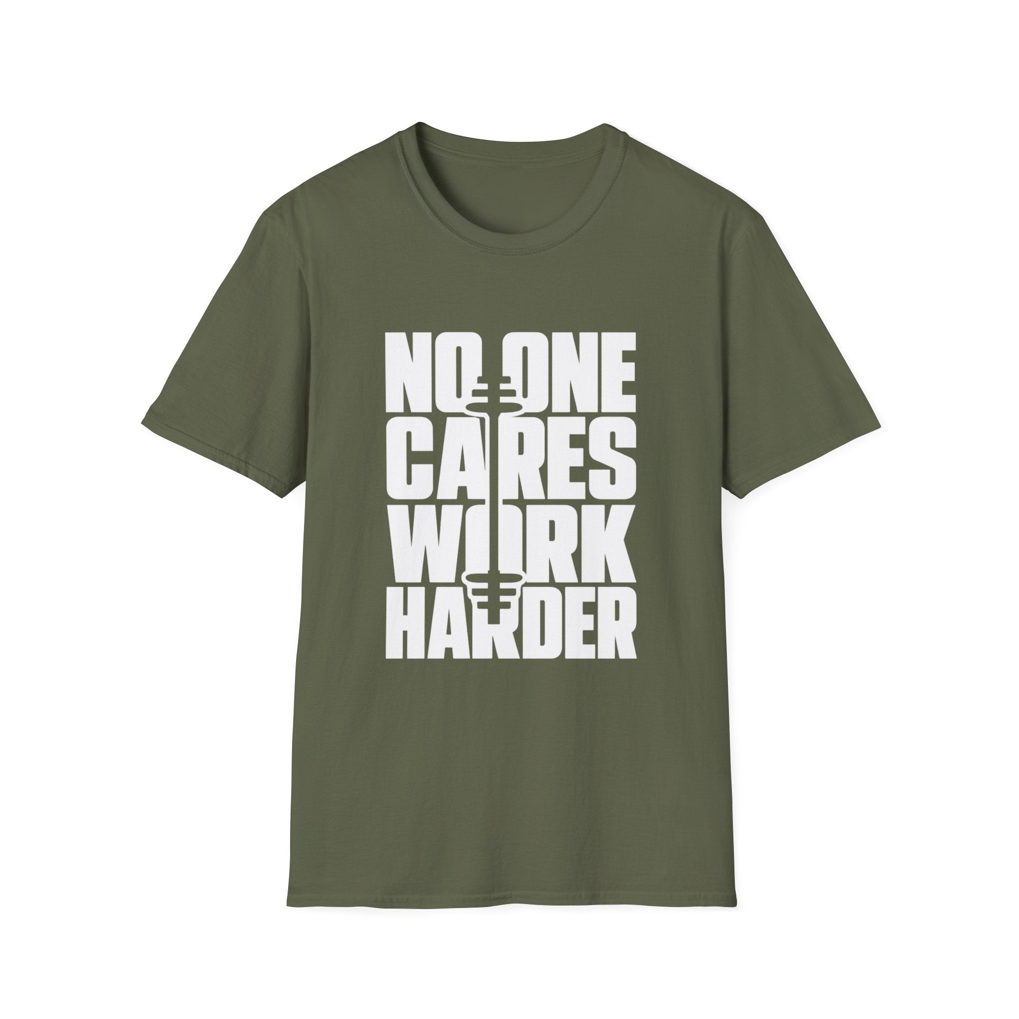 No One Cares Work Harder — Motivational Gym Tee