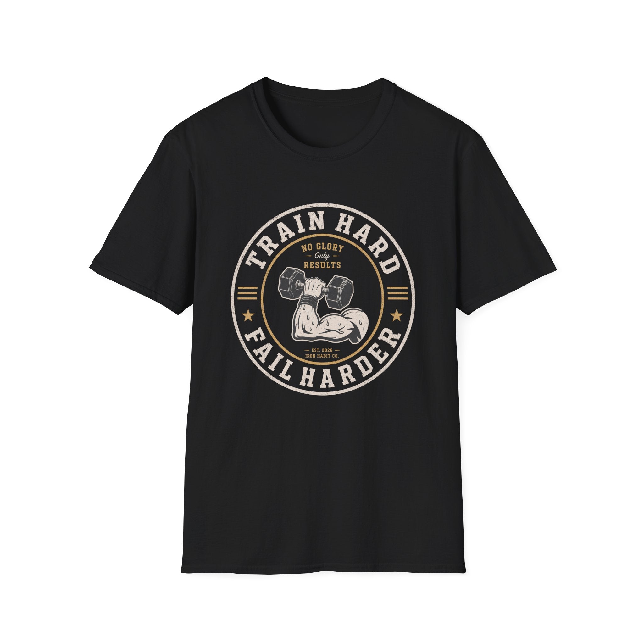 Train Hard Fail Harder — Vintage Weightlifting Tee