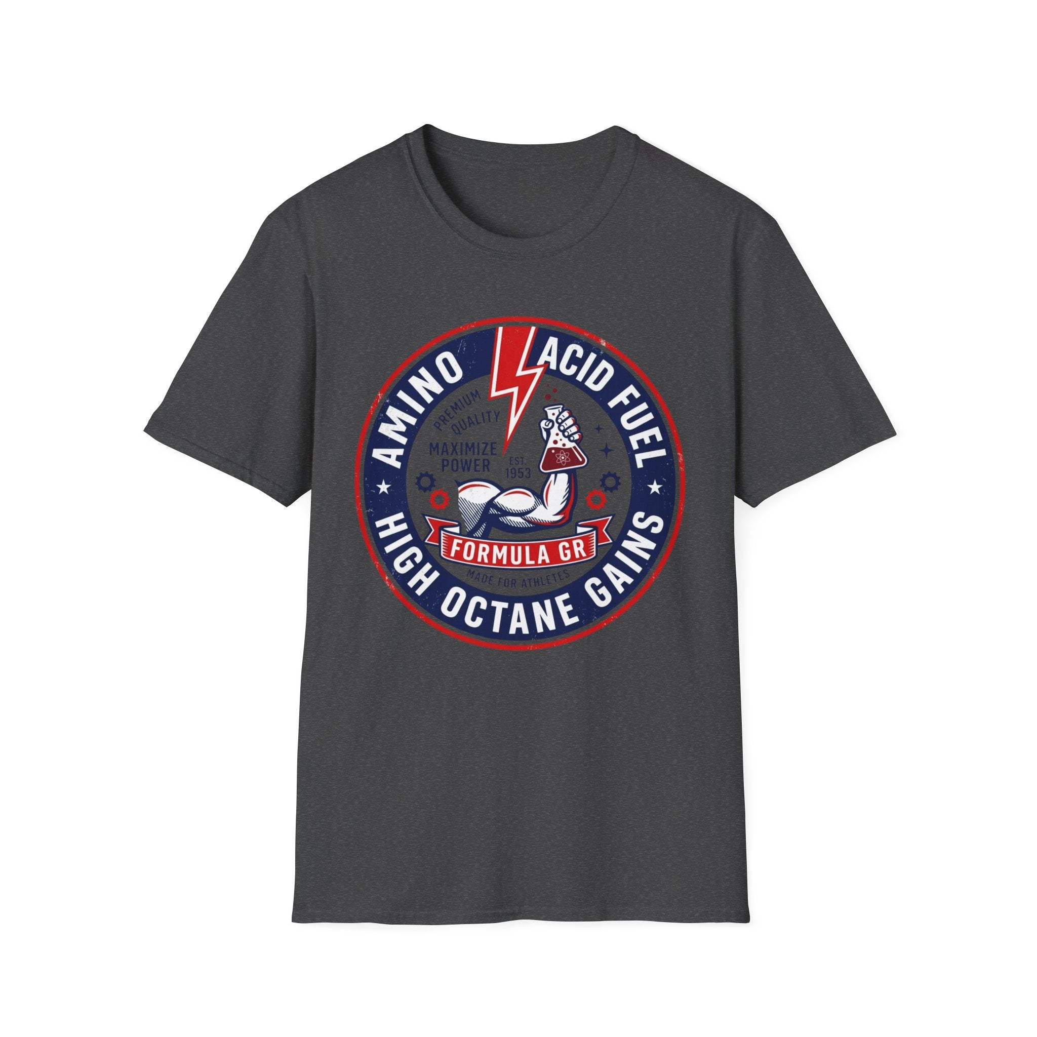 Amino Acid Fuel: High Octane Gains Retro Gym Tee