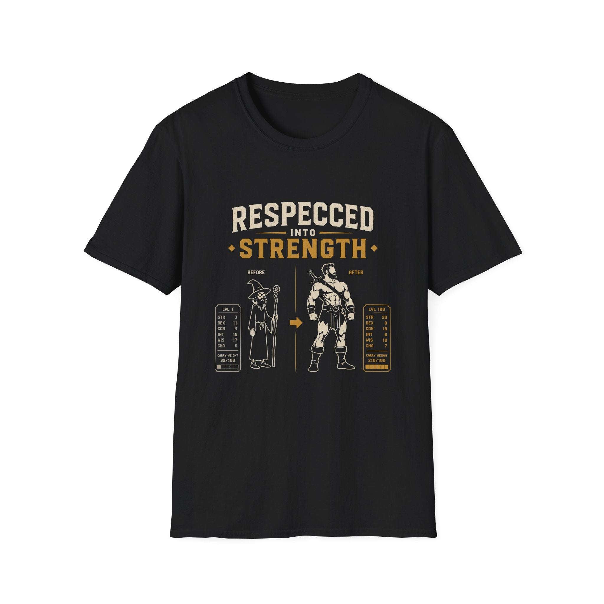 Respected Into Strength Vintage Fitness Graphic Tee