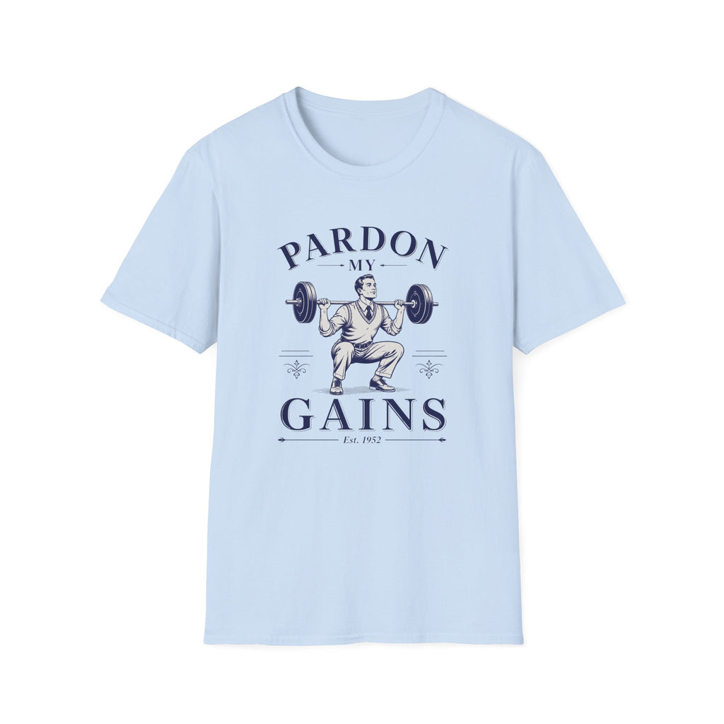 Pardon My Gains — Vintage Weightlifting Gym Tee