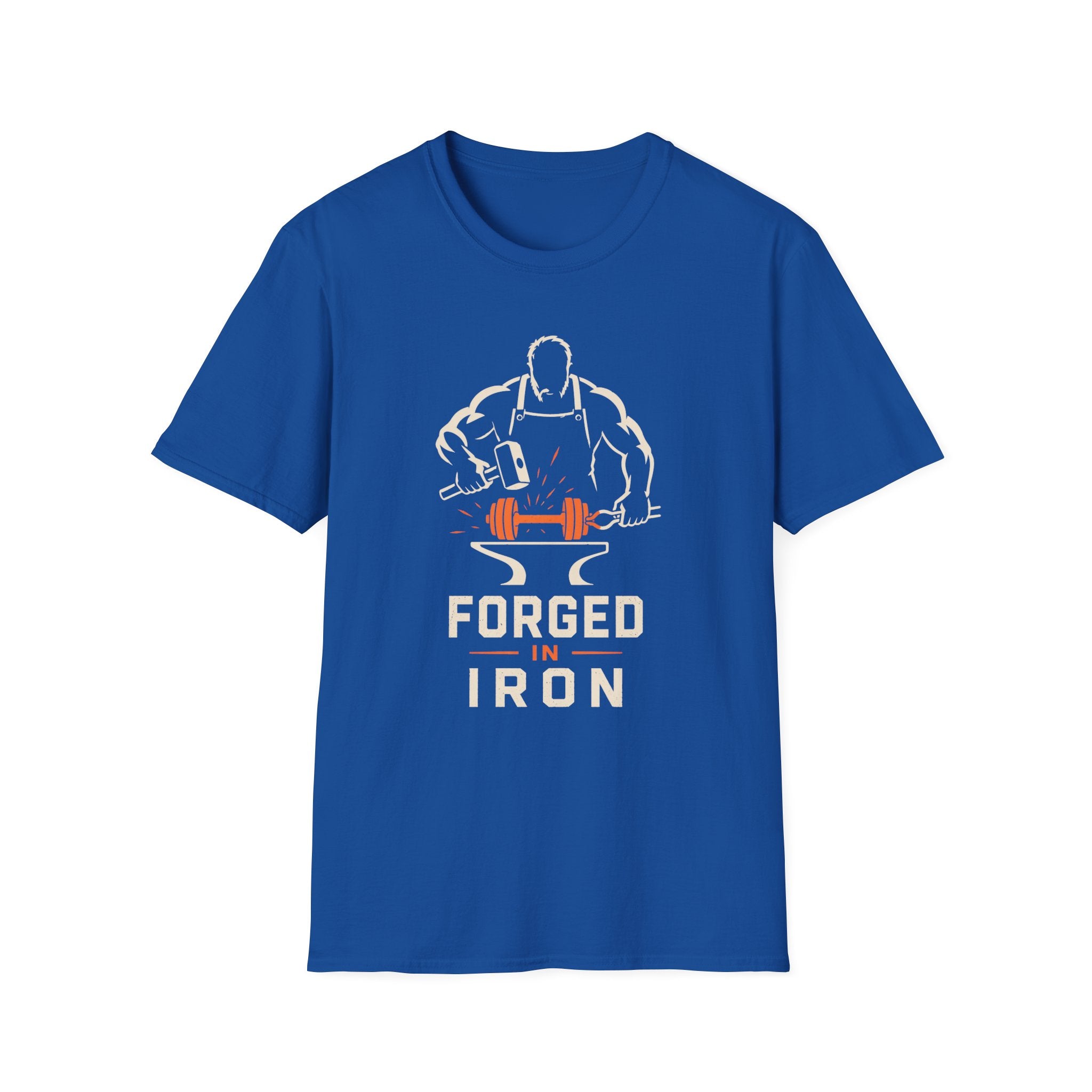 Forged In Iron Black – Blacksmith Hammer & Anvil Graphic Tee