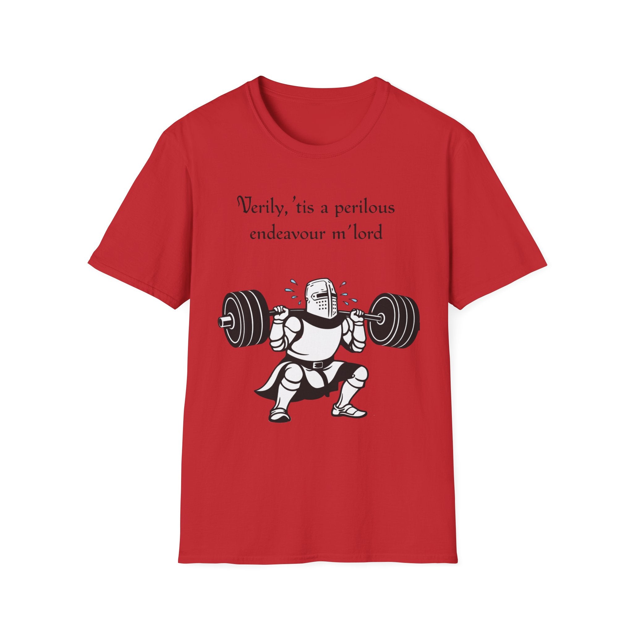 Verily, ’tis a perilous endeavour m’lord - Medieval Gym Humor Tee