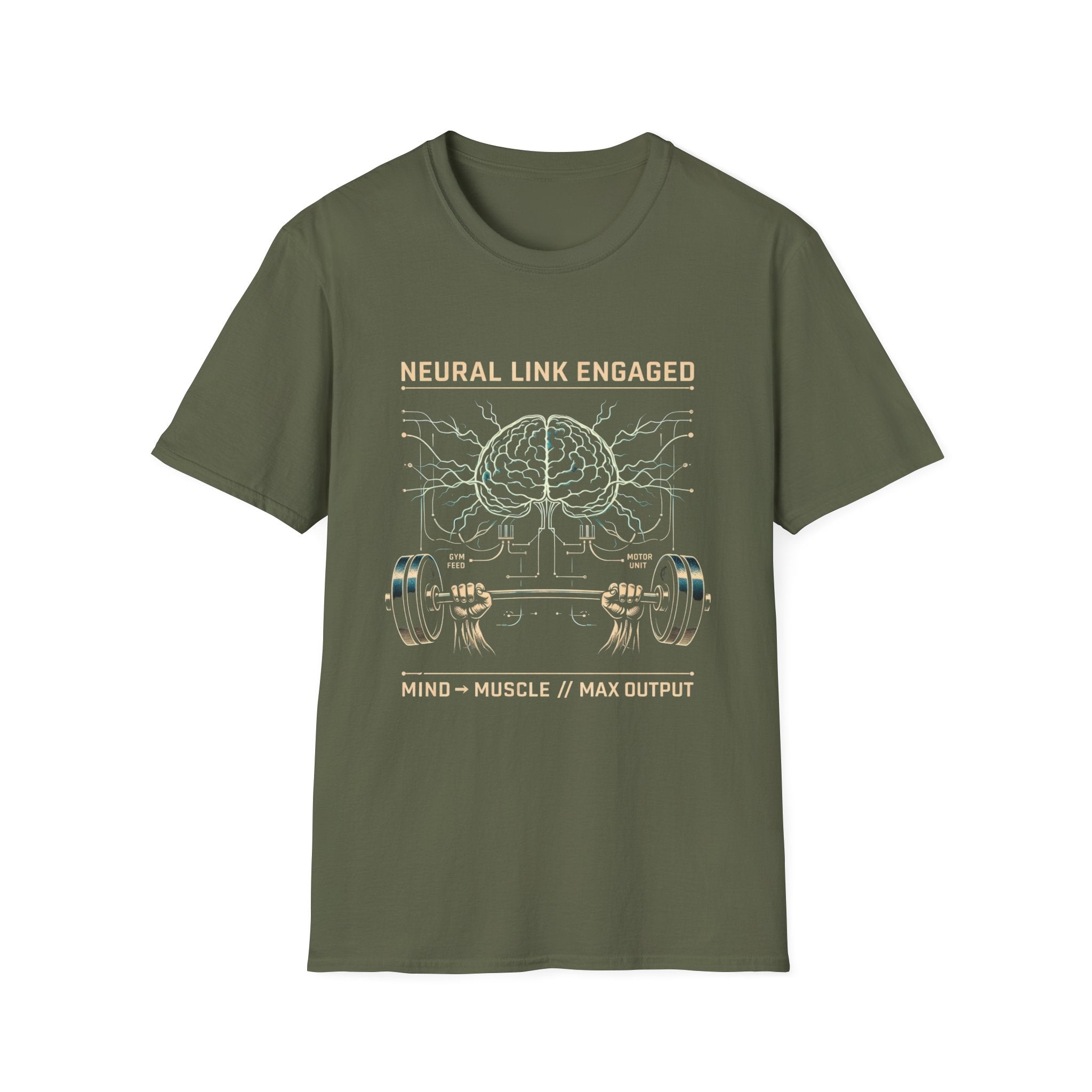 Neural Link Engaged — Mind + Muscle Gym Tee