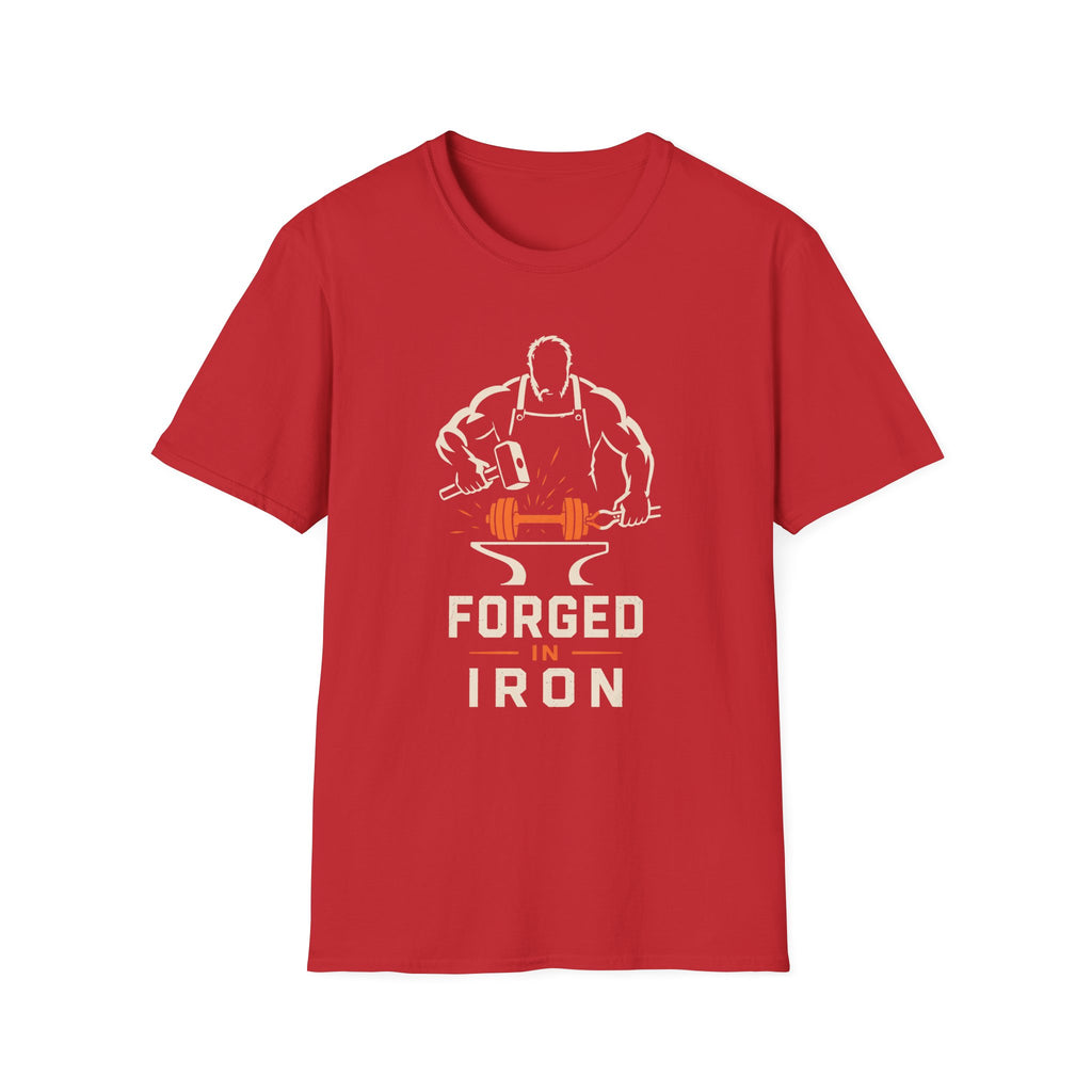 Forged In Iron Black – Blacksmith Hammer & Anvil Graphic Tee