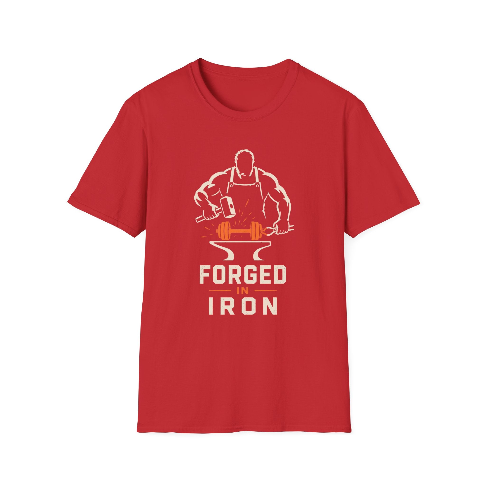 Forged In Iron Black – Blacksmith Hammer & Anvil Graphic Tee