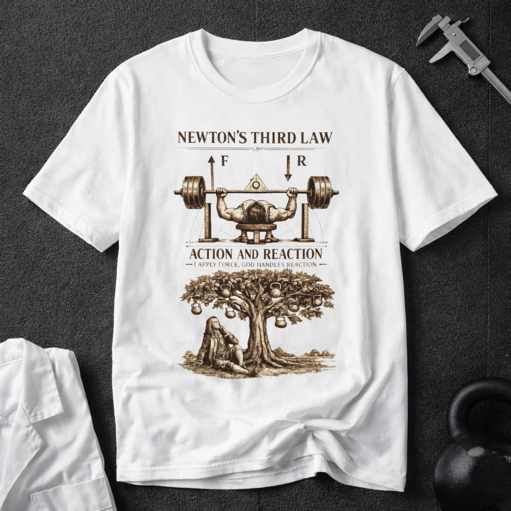 Newton's Third Law – 'Action and Reaction' Vintage Science Gym Tee