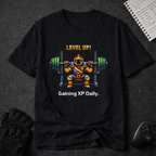 Level Up Gaining XP Daily - Gamer Gym Tee