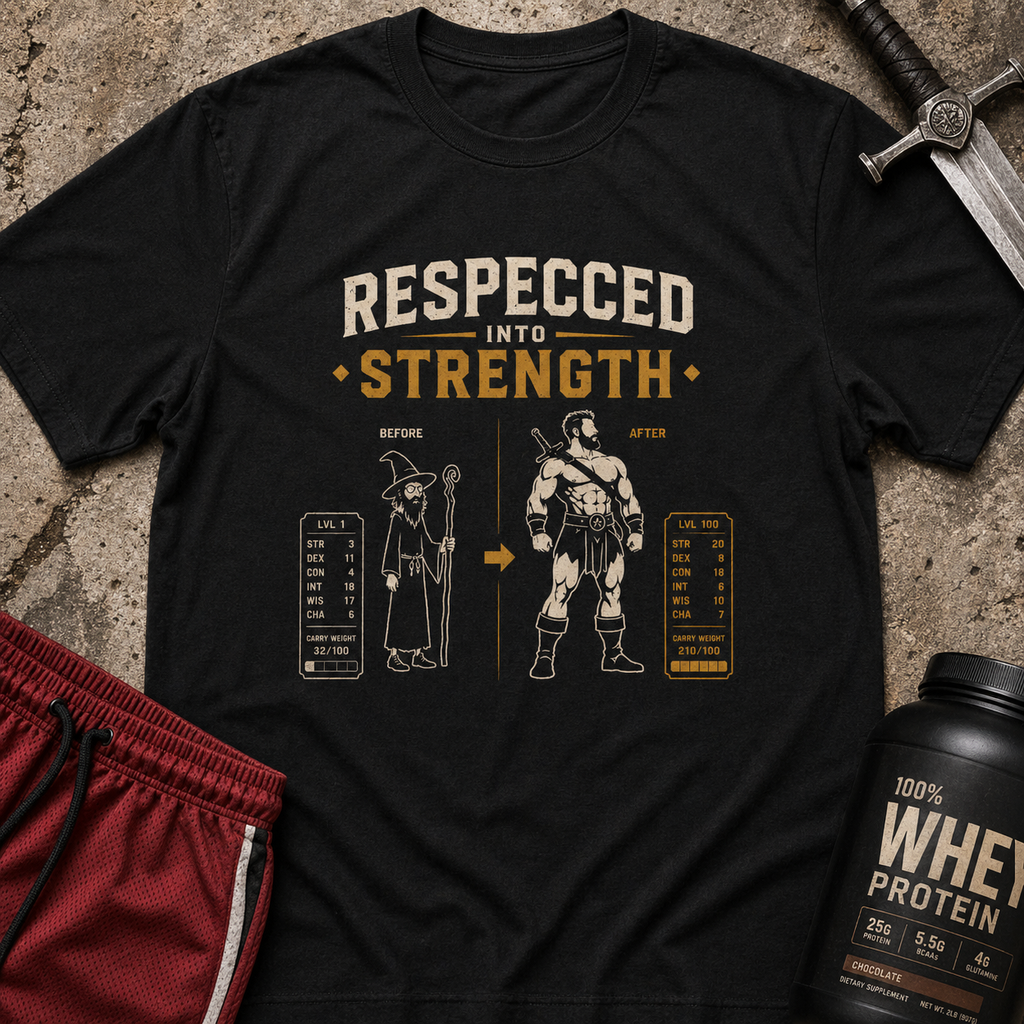 Respected Into Strength Vintage Fitness Graphic Tee
