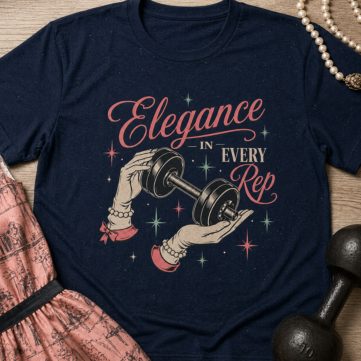 Elegance in Every Rep — Feminine Weightlifting Gym Tee