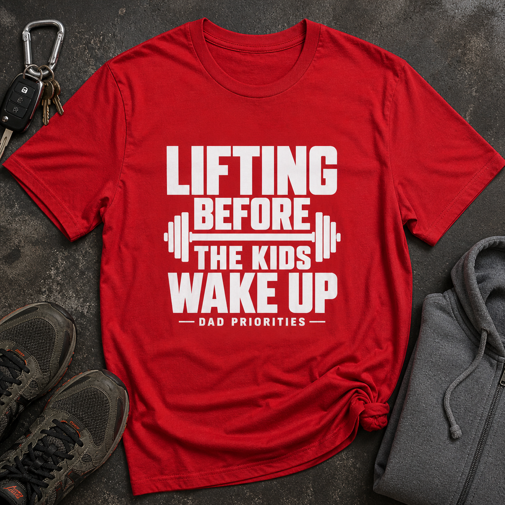 Lifting Before the Kids Wake Up — Dad Fitness Gym Tee