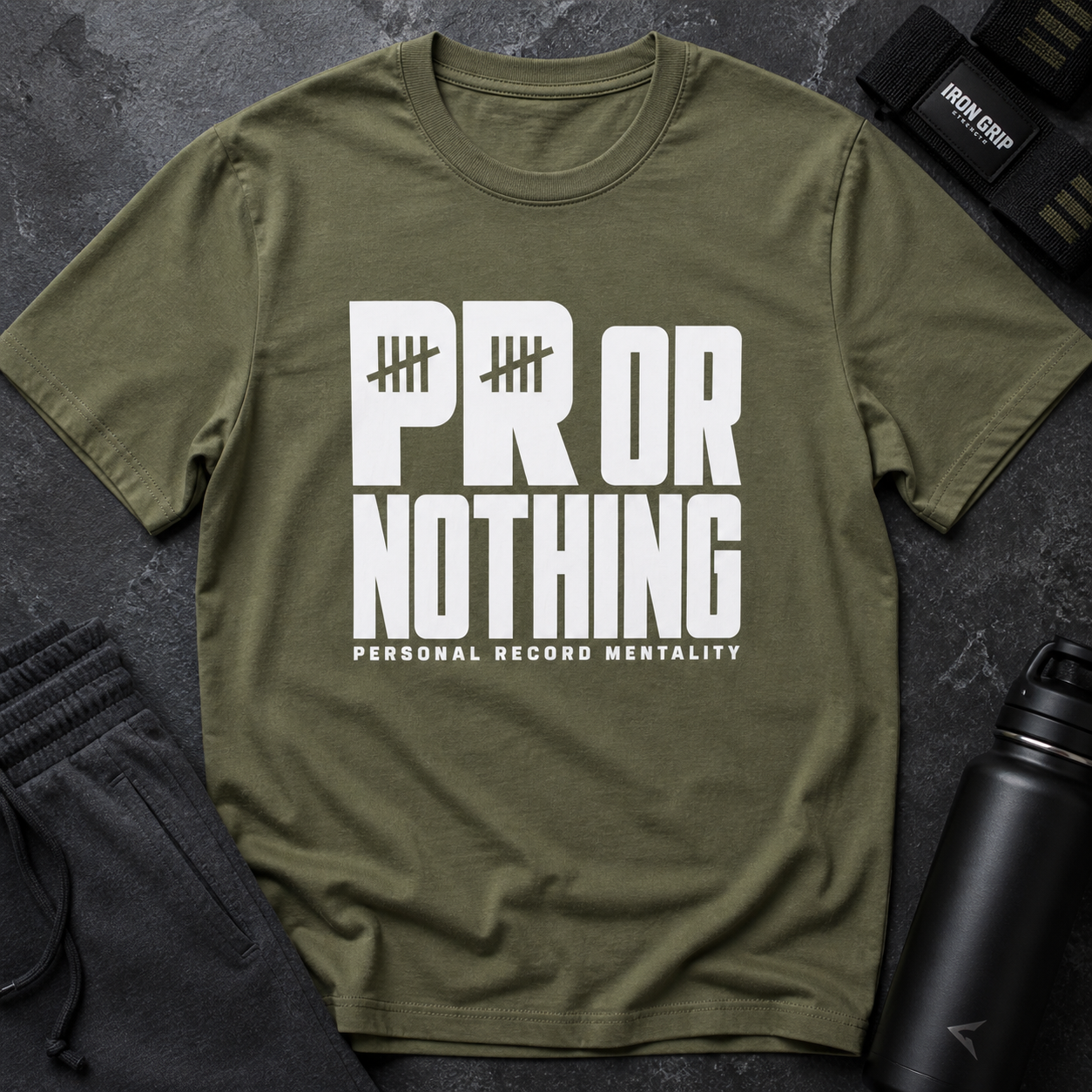 PR or Nothing – Personal Record Mentality Fitness Tee