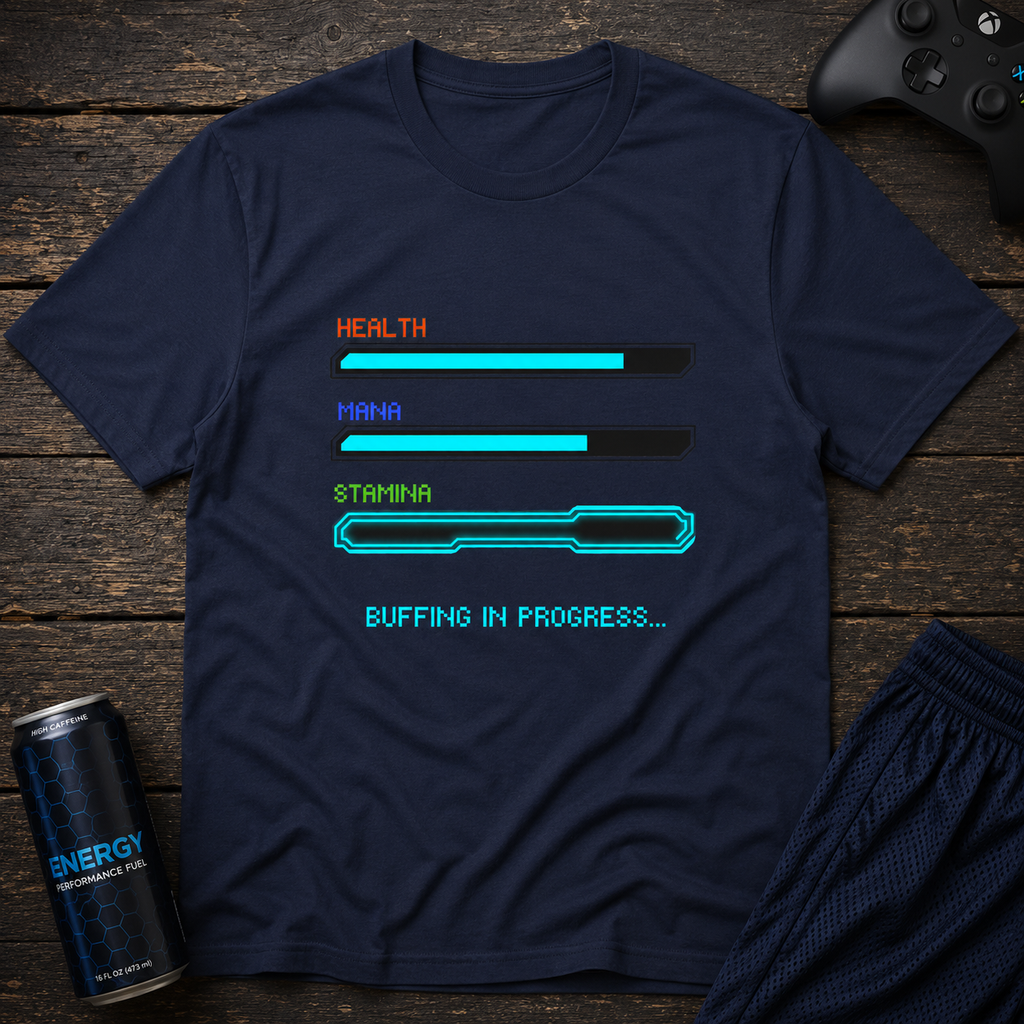 Buffing in Progress — Gamer Fitness Tee