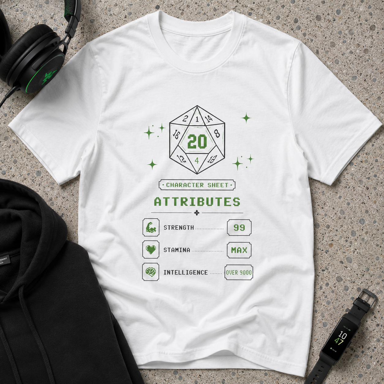 Character Sheet Attribute — RPG Gym Tee