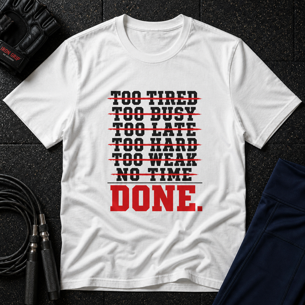Done — Fitness & Hustle Workout Tee