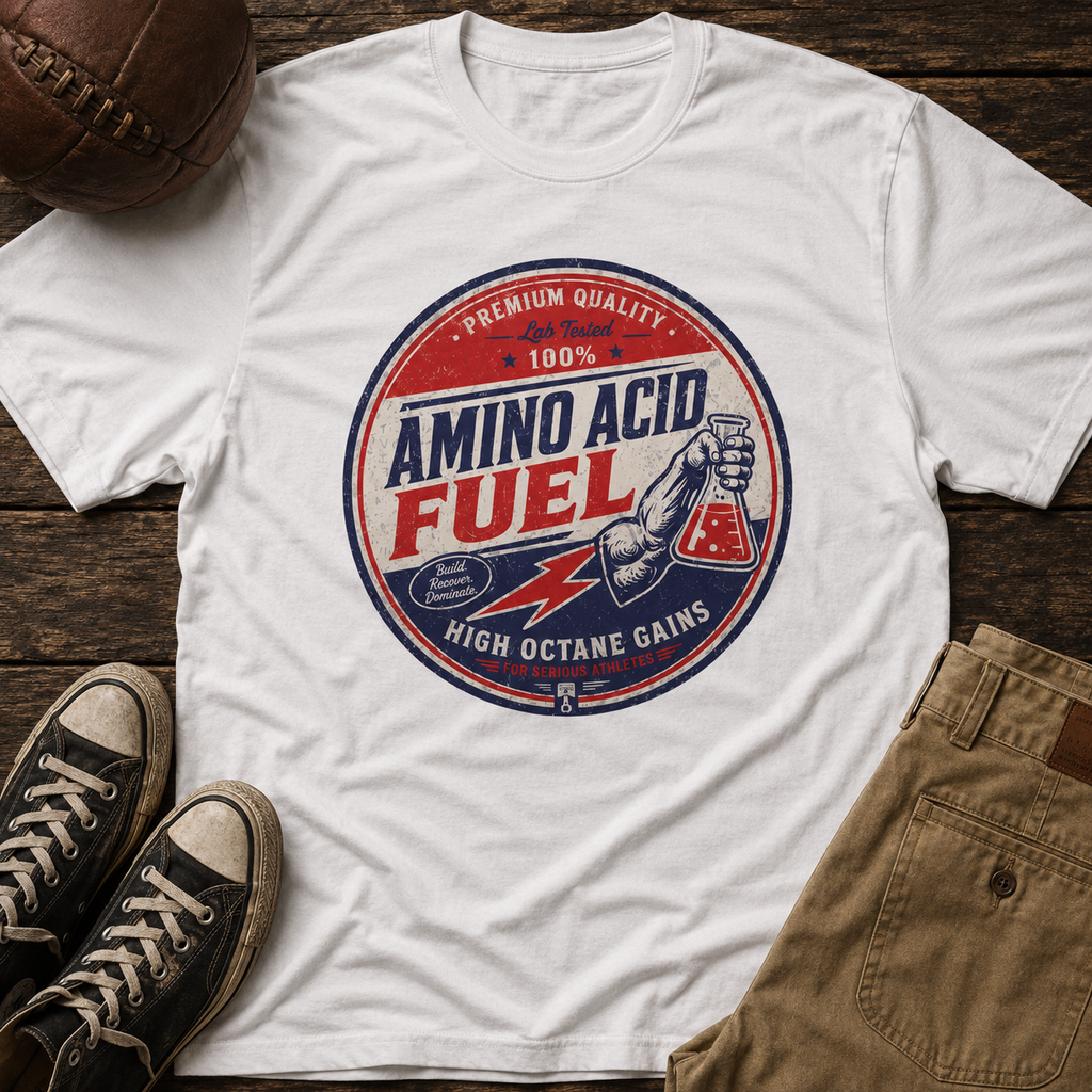 Amino Acid Fuel Tee – Retro Fitness Shirt