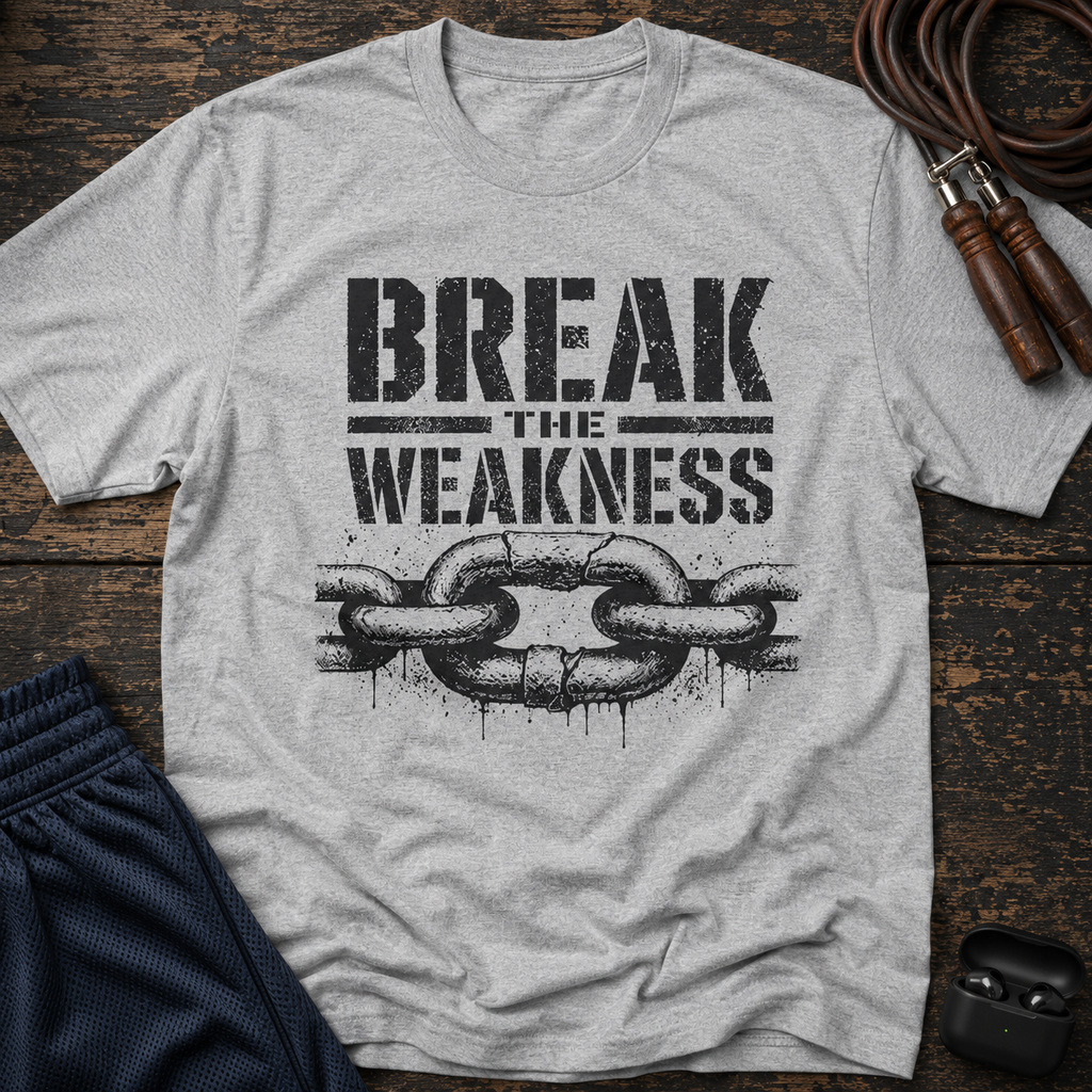 Break the Weakness - Motivational Fitness Graphic Tee