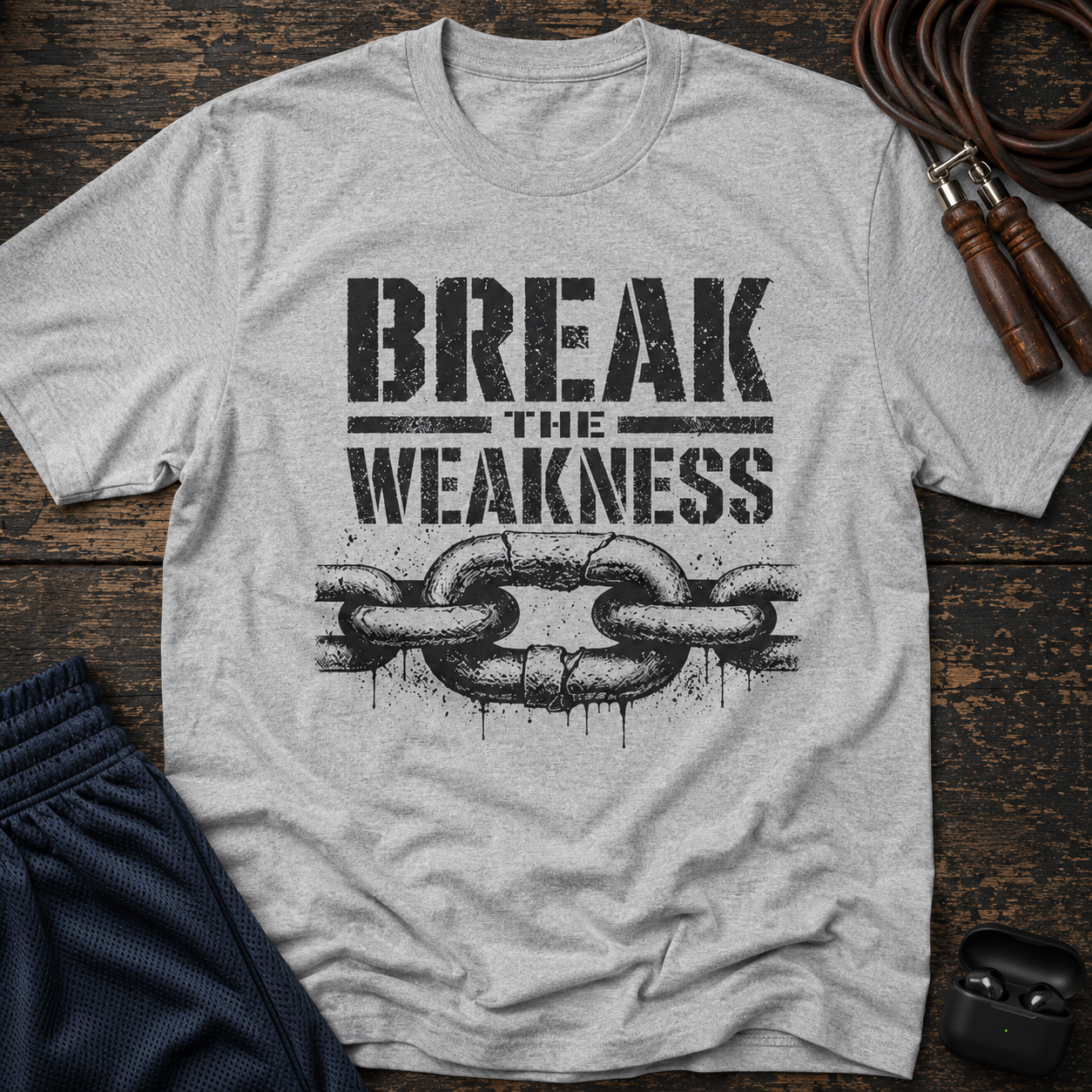 Break the Weakness - Motivational Fitness Graphic Tee