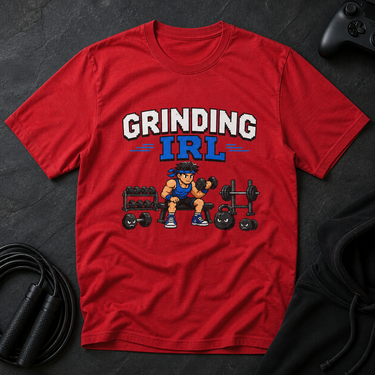 Grinding IRL — Gym Workout Motivation Tee