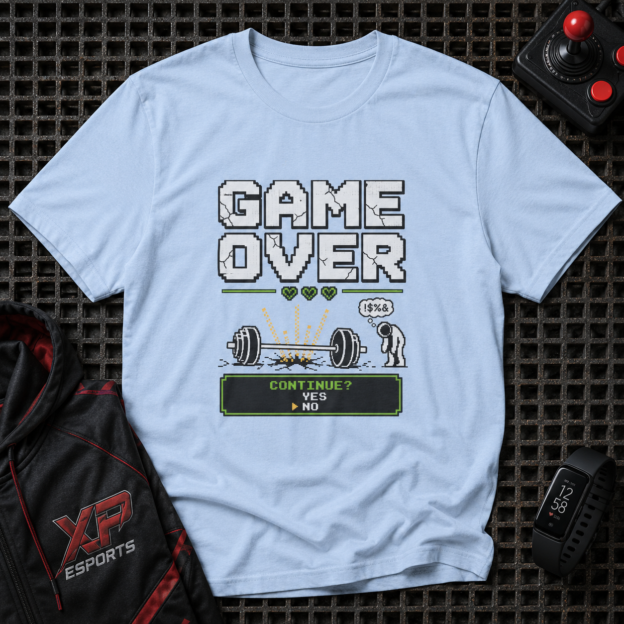 Game Over — Retro Pixel Gym Tee