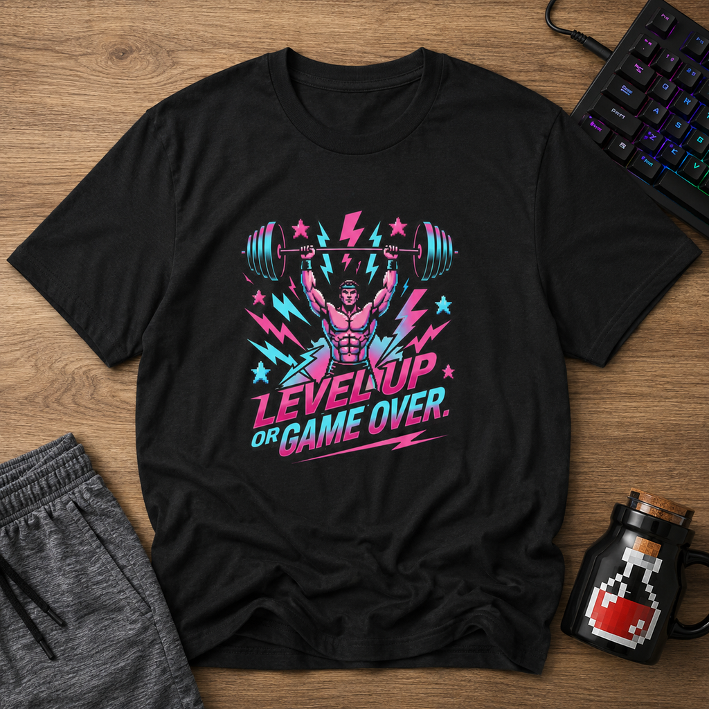 Level Up or Game Over Retro Gamer Gym Tee