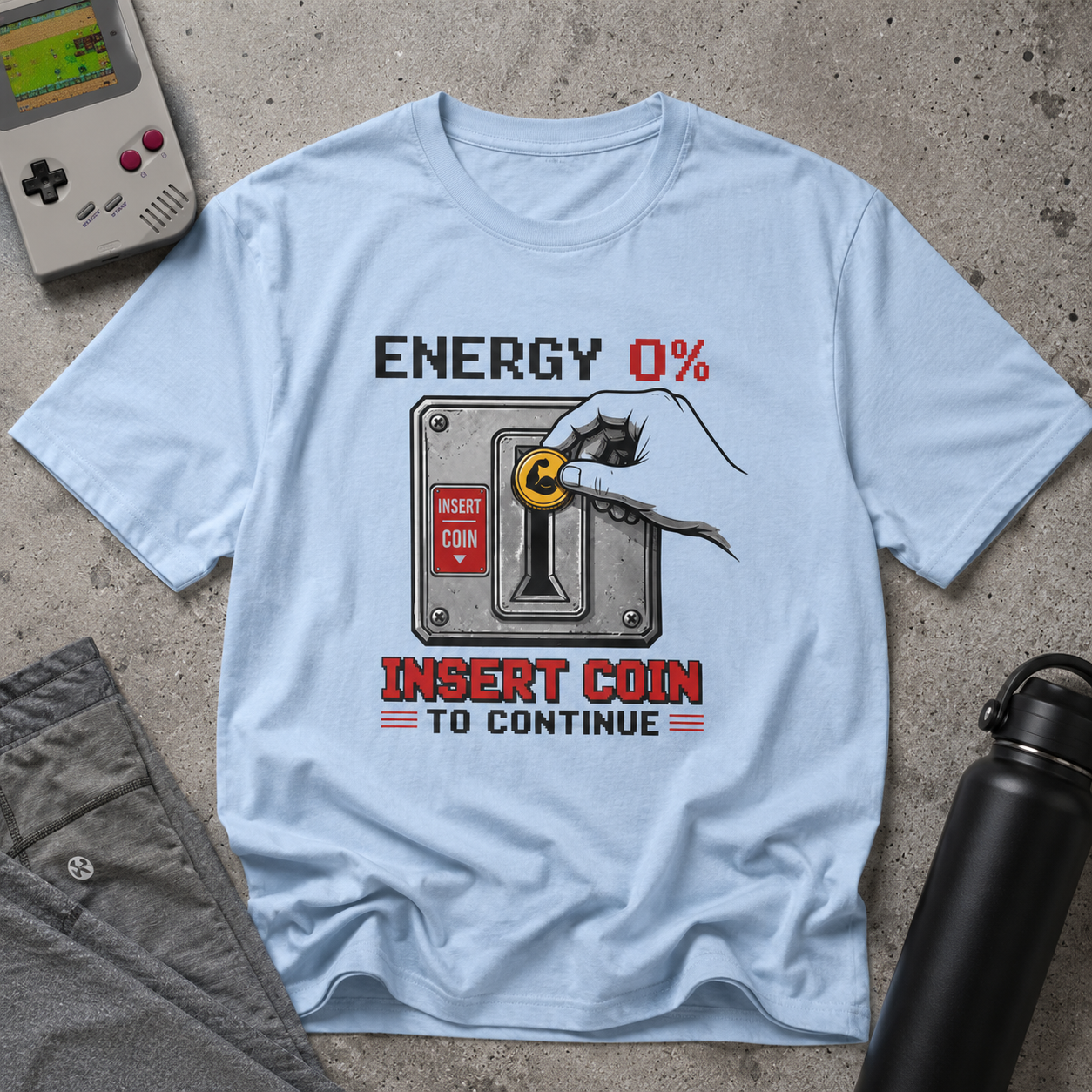 Energy 0% "Insert Coin to Continue" T-Shirt