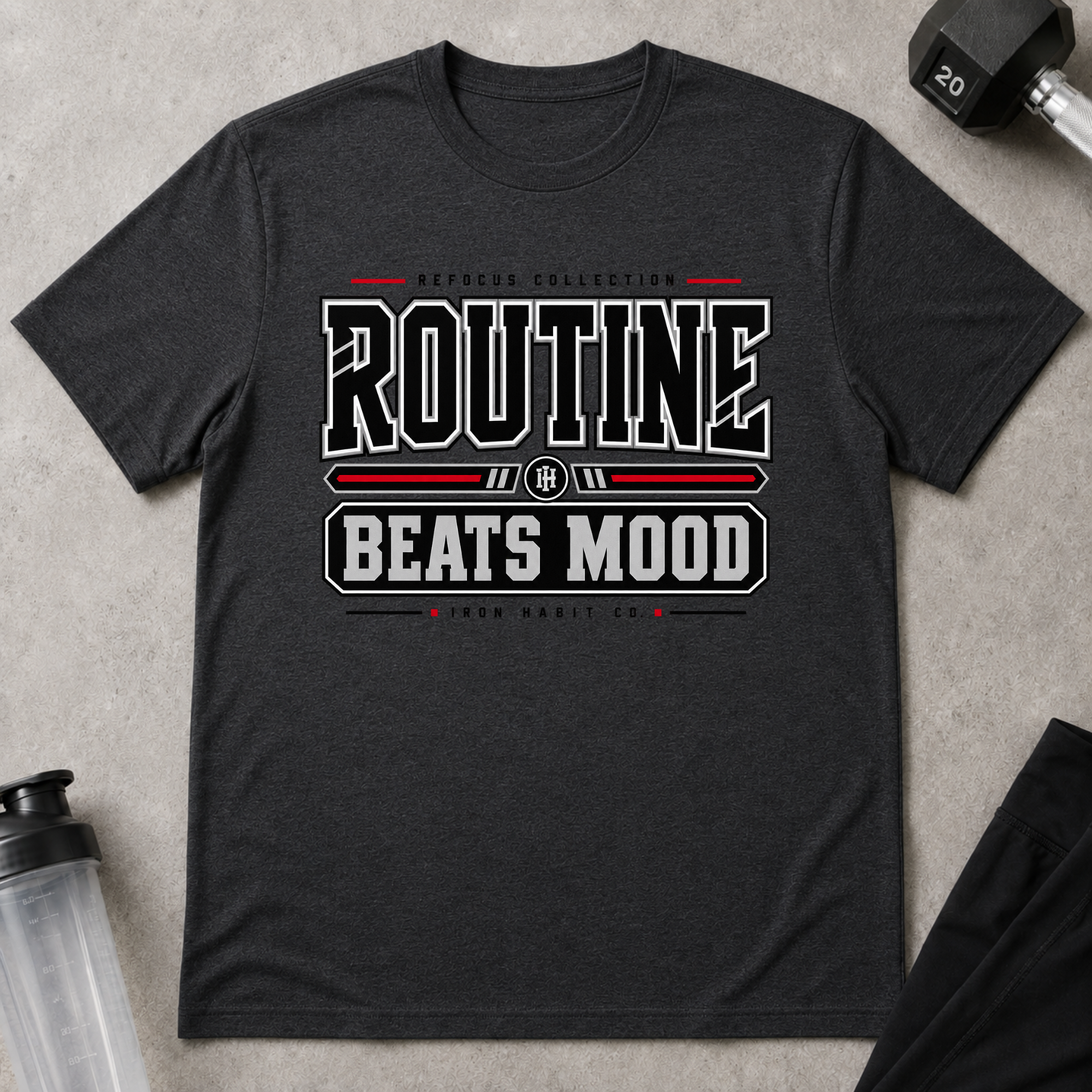Routine Beats Mood Tee