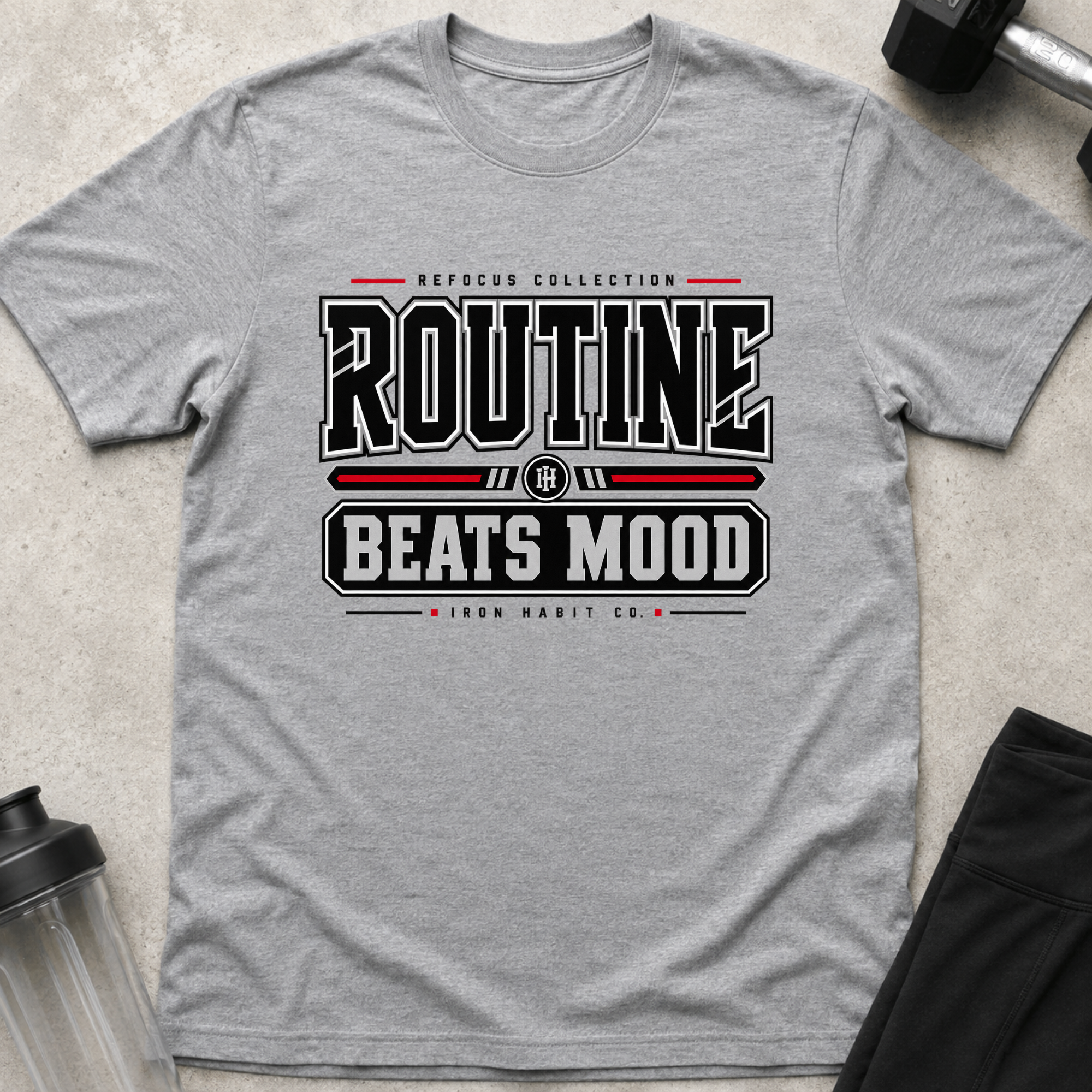 Routine Beats Mood Tee