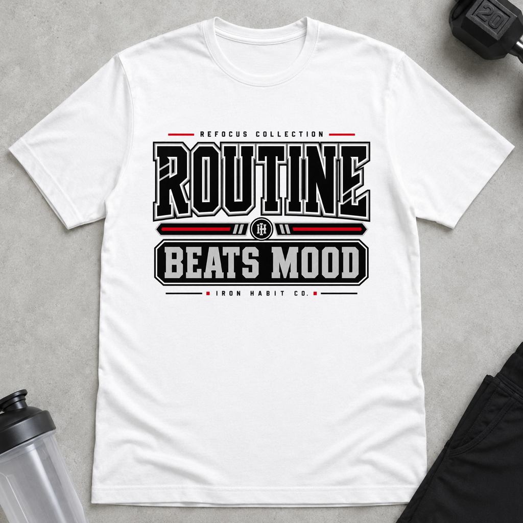 Routine Beats Mood Tee