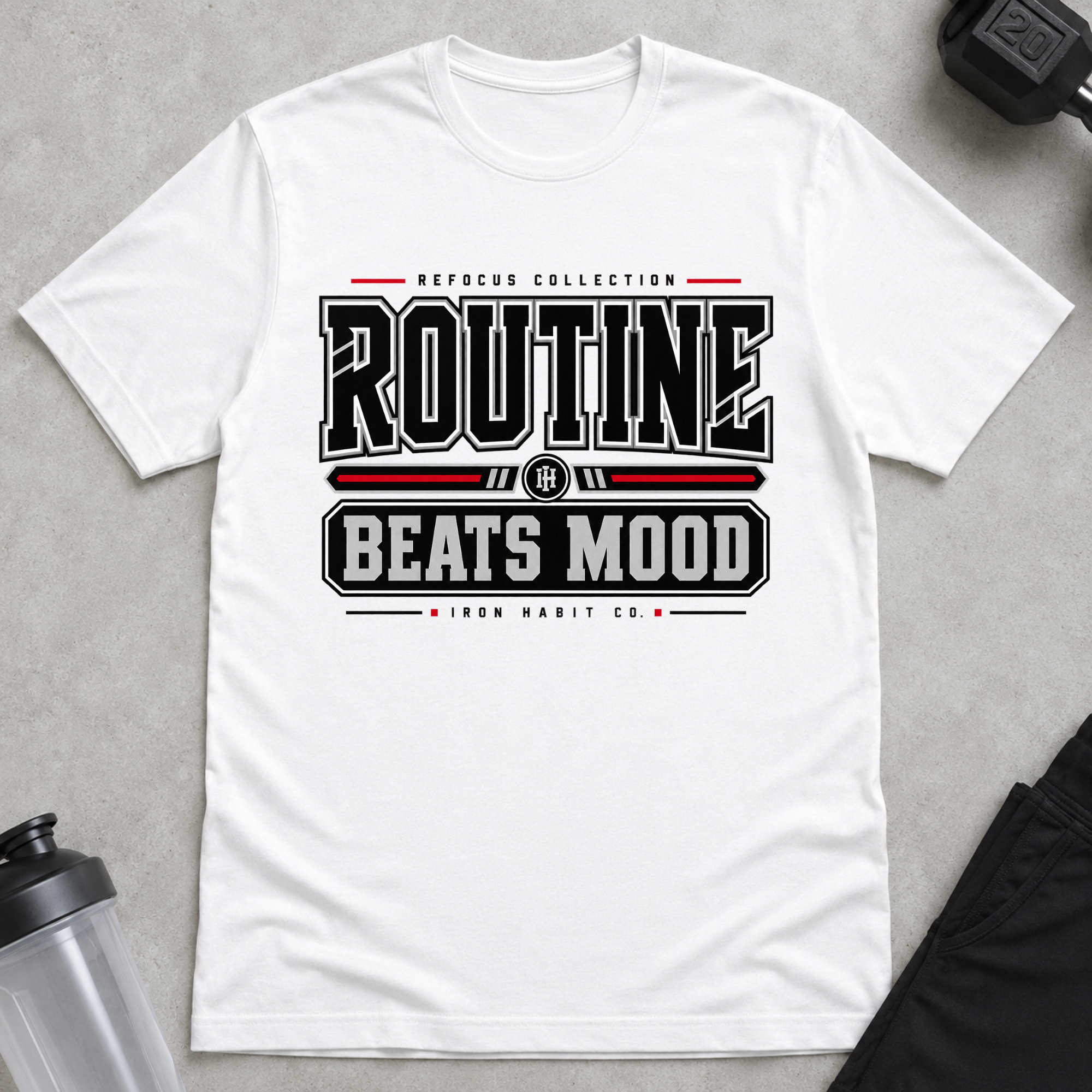 Routine Beats Mood Tee