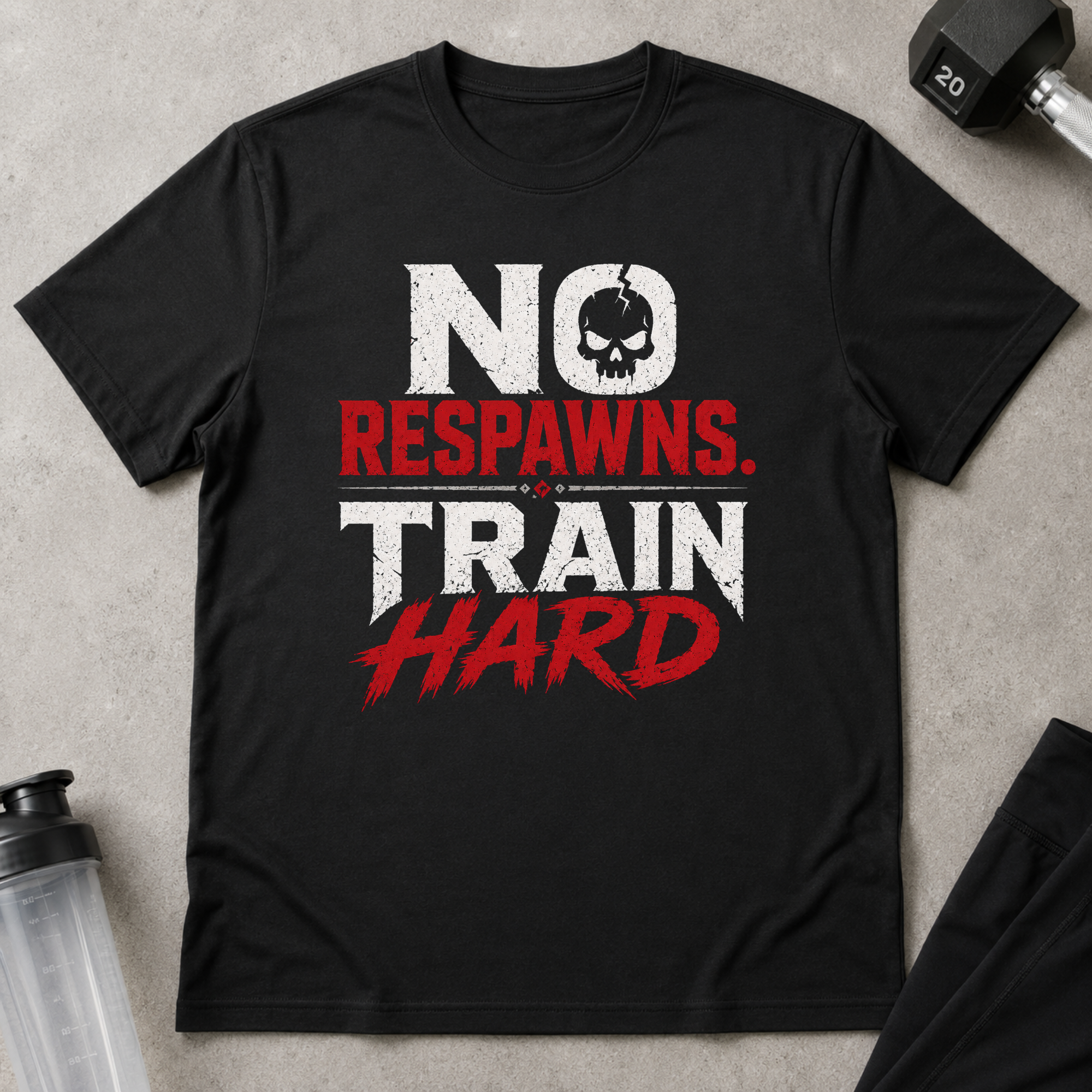 No Respawns Train Hard Tee
