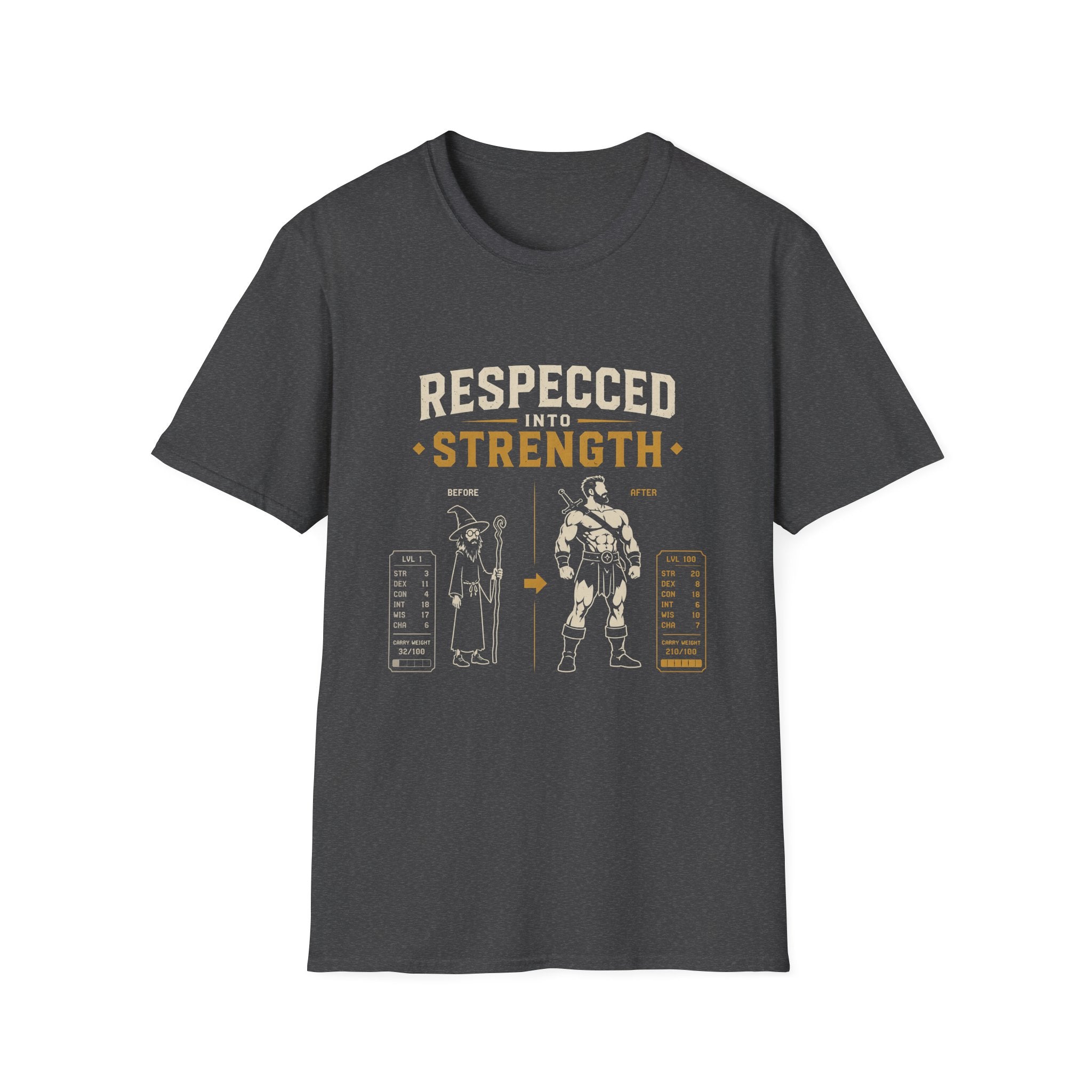 Respected Into Strength Vintage Fitness Graphic Tee