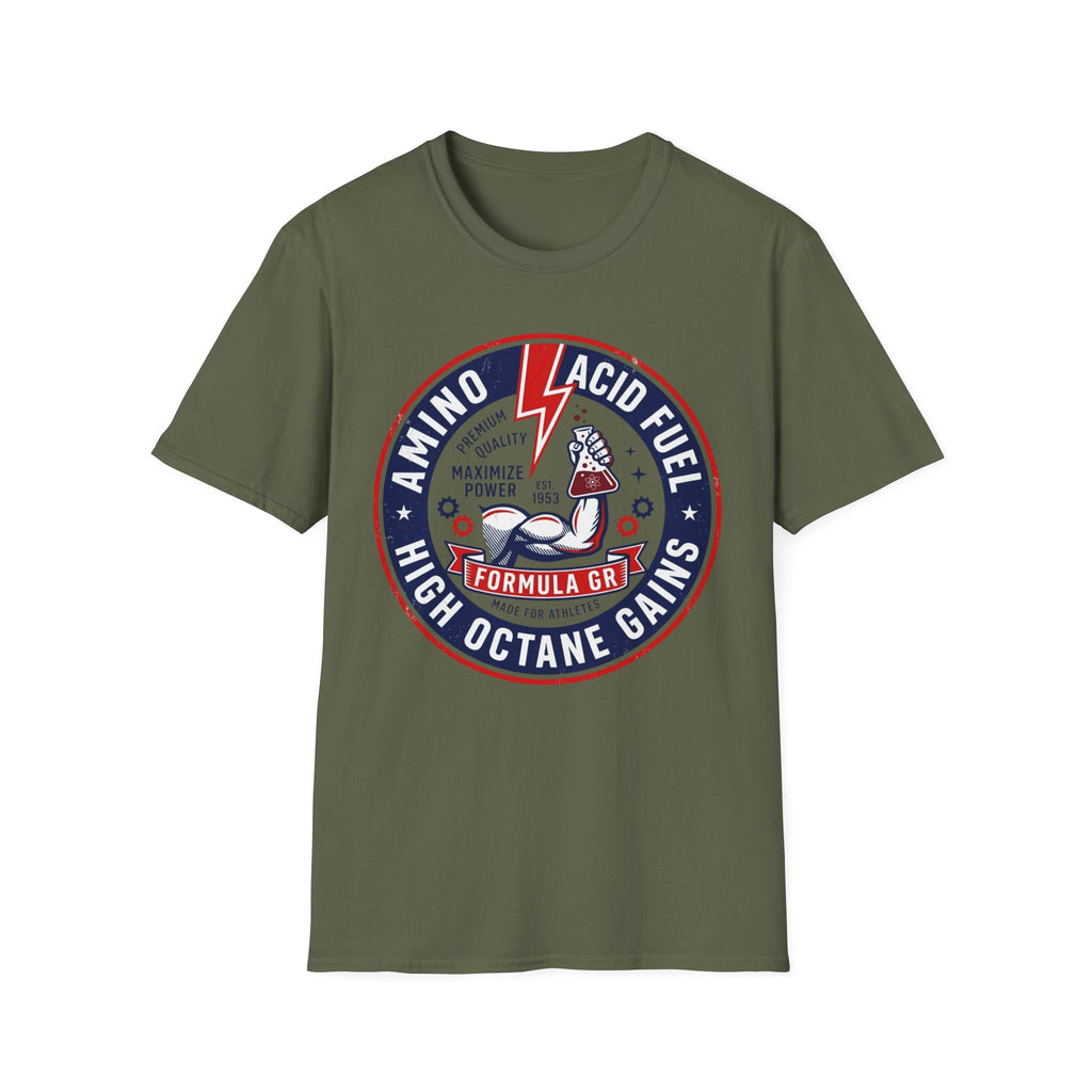 Amino Acid Fuel: High Octane Gains Retro Gym Tee