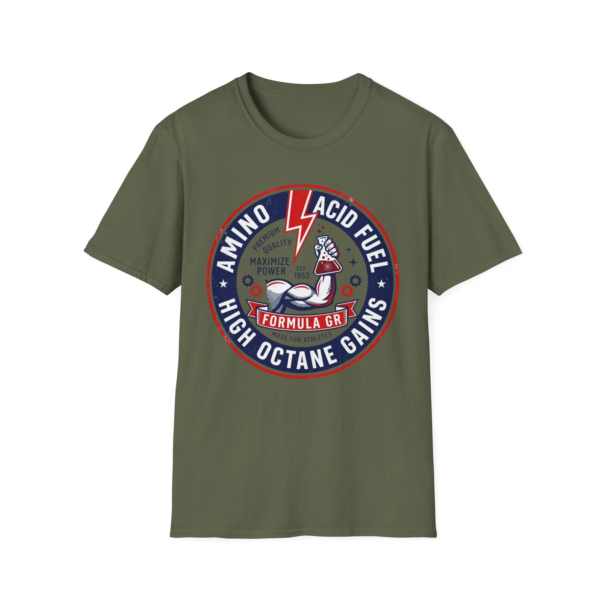 Amino Acid Fuel: High Octane Gains Retro Gym Tee
