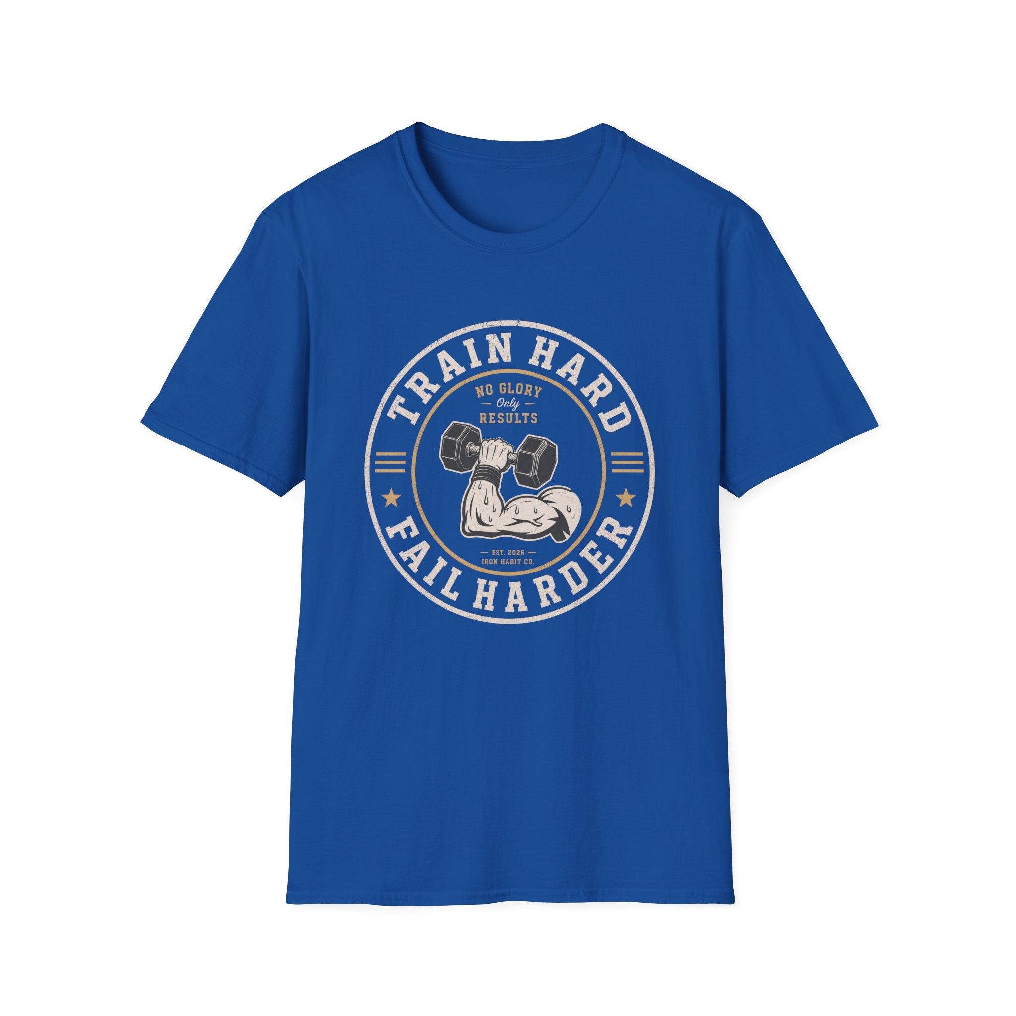 Train Hard Fail Harder — Vintage Weightlifting Tee