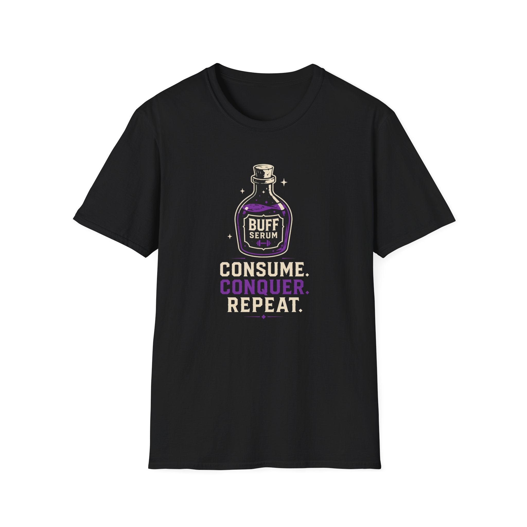 Buff Serum: Consume. Conquer. Repeat Gamer Fitness Tee