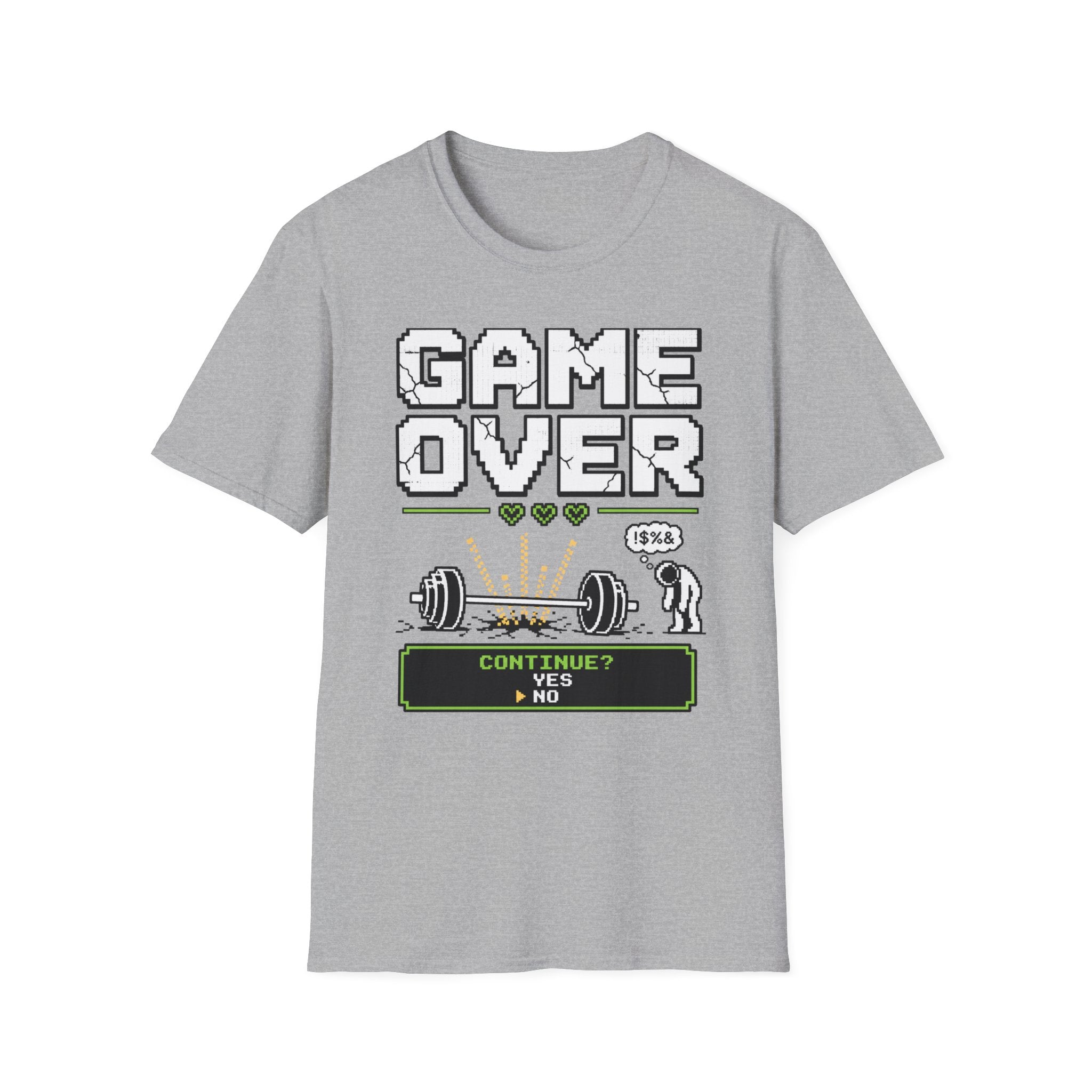 Game Over — Retro Pixel Gym Tee