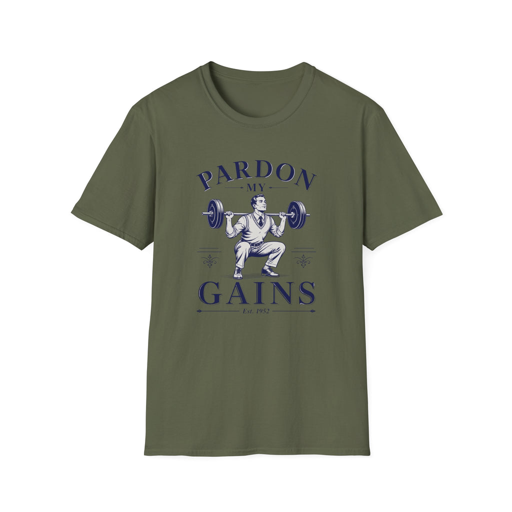 Pardon My Gains — Vintage Weightlifting Gym Tee