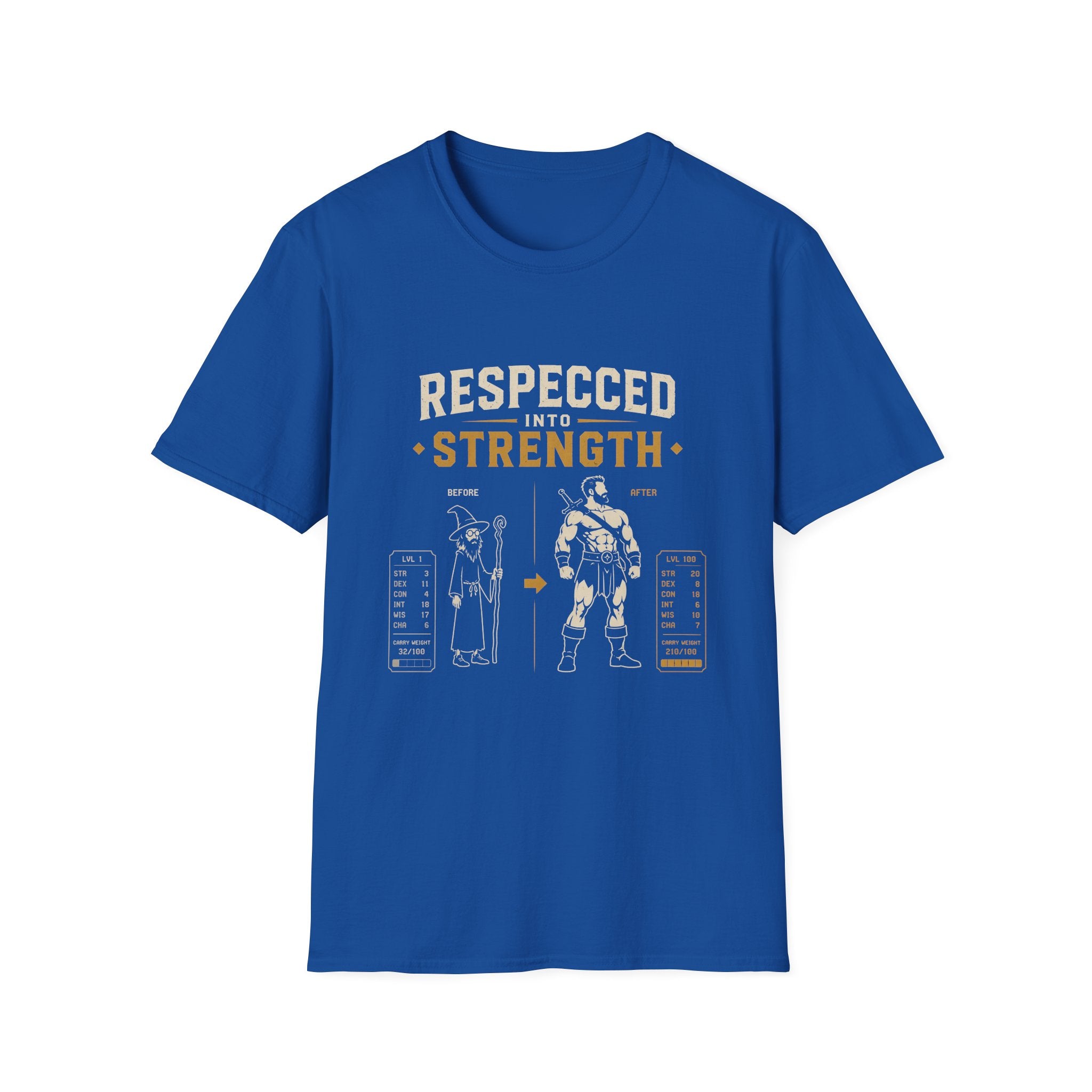 Respected Into Strength Vintage Fitness Graphic Tee