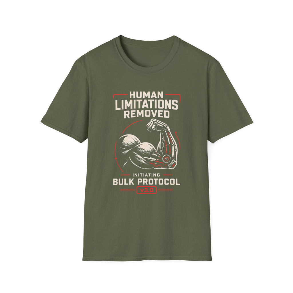 Human Limitations Removed: Initiating Bulk Protocol Fitness Tee