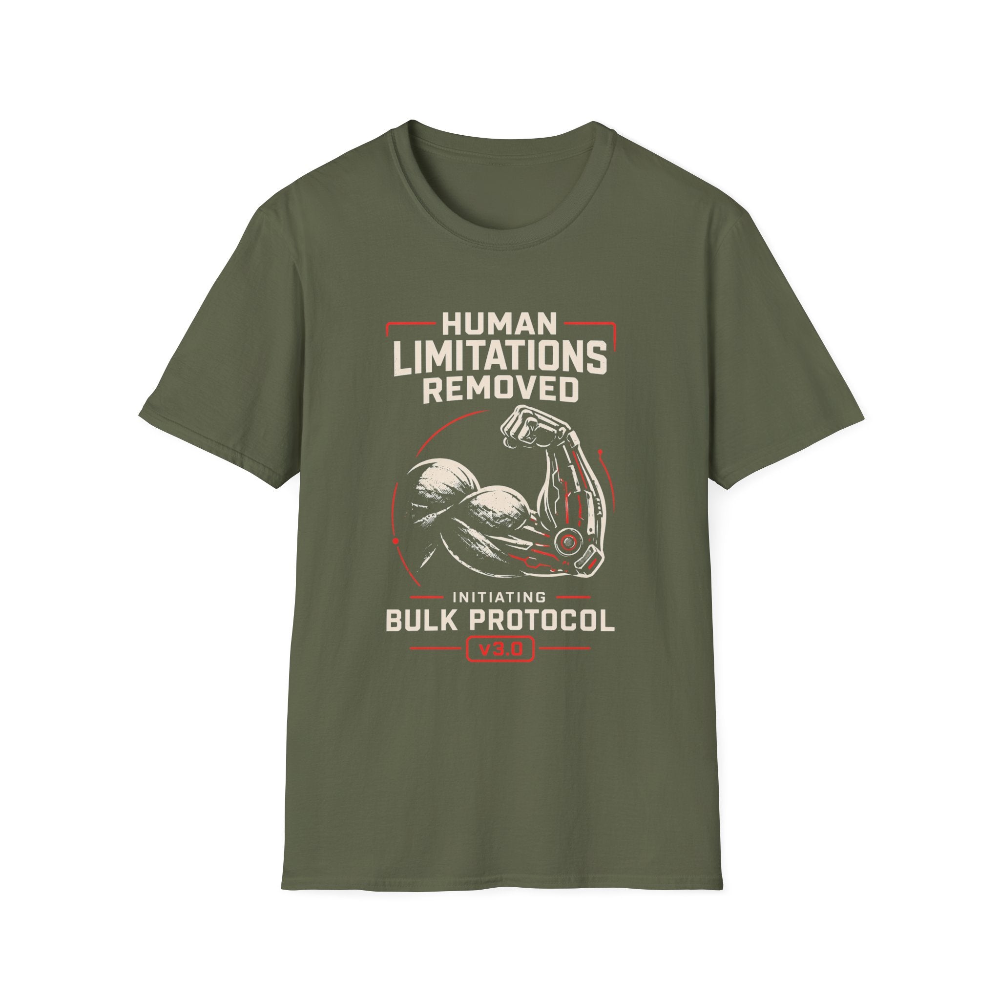 Human Limitations Removed: Initiating Bulk Protocol Fitness Tee
