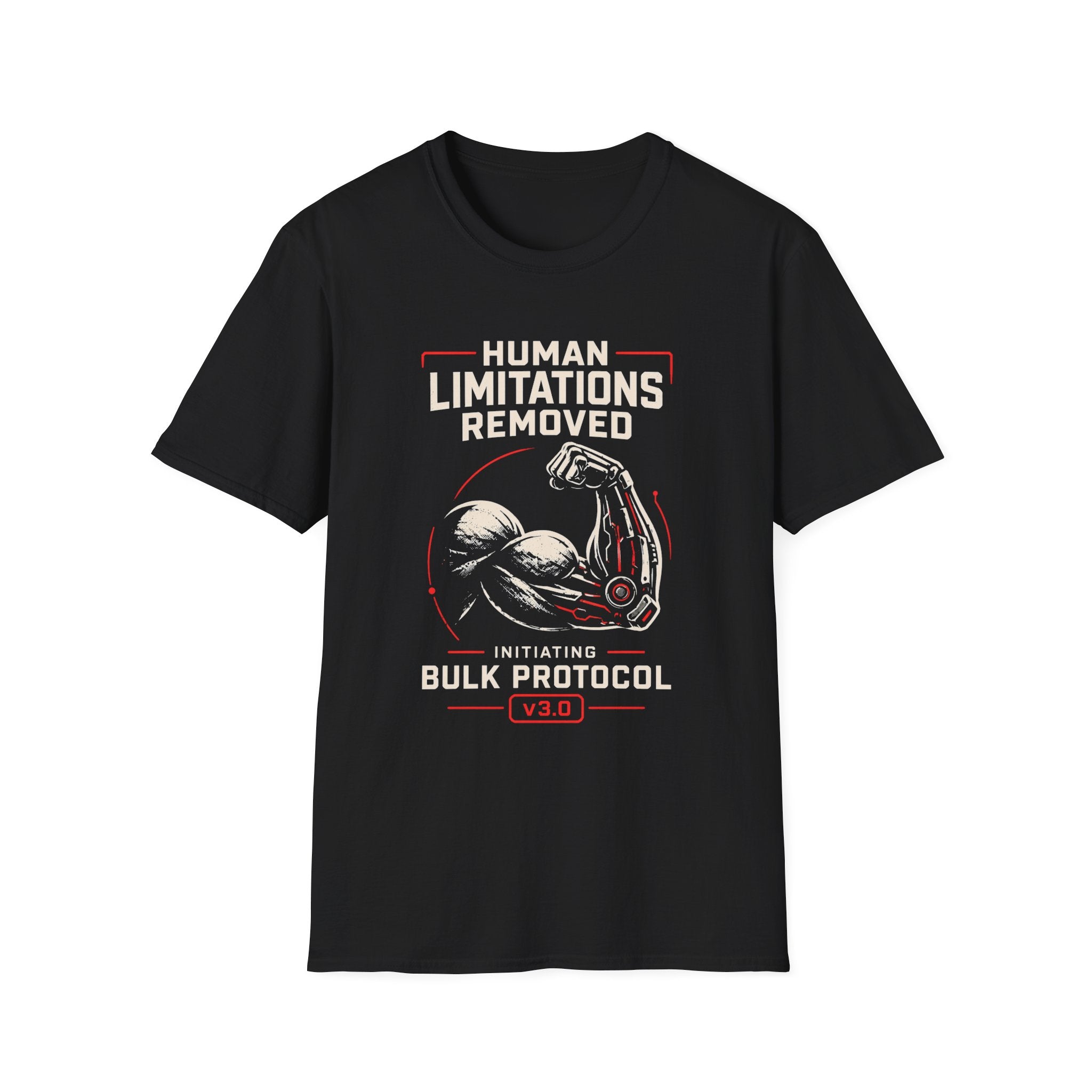 Human Limitations Removed: Initiating Bulk Protocol Fitness Tee