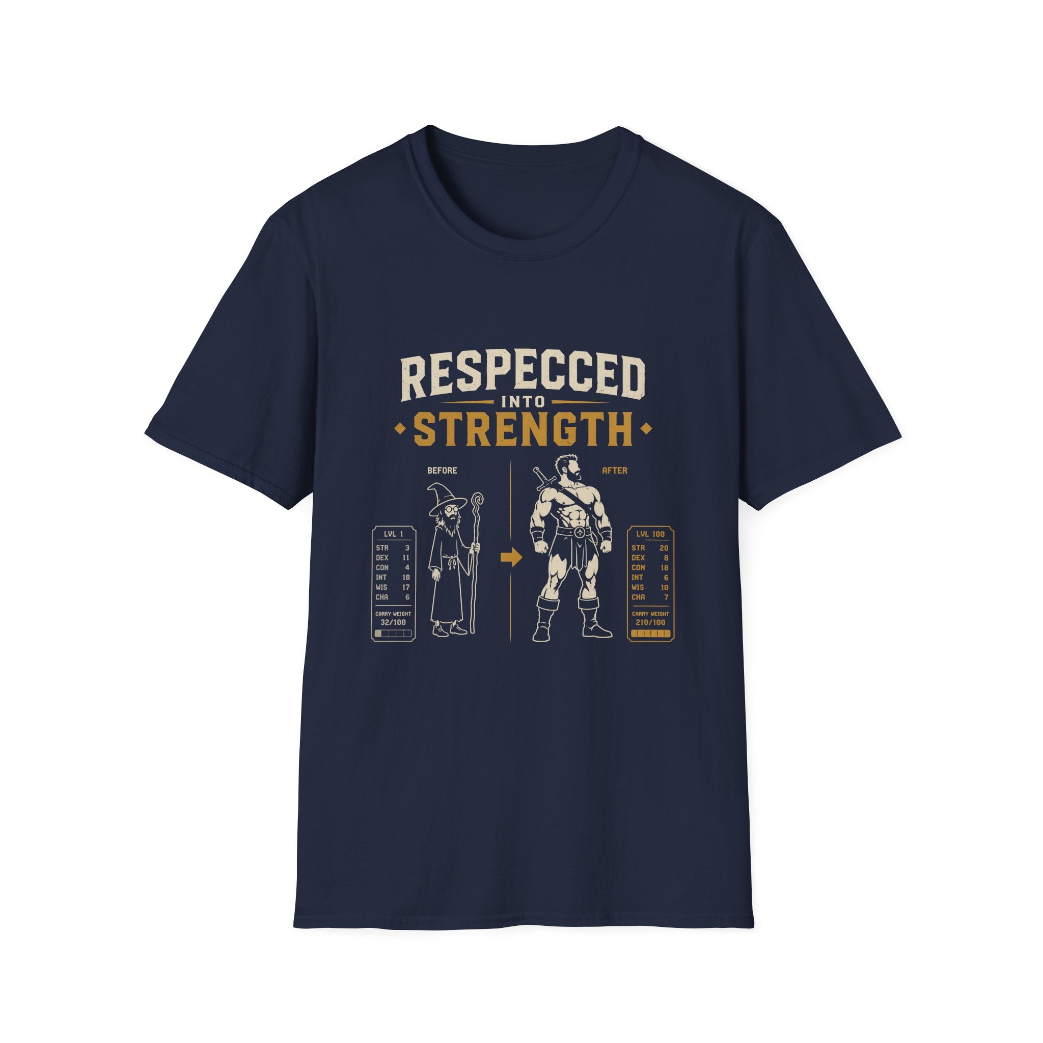 Respected Into Strength Vintage Fitness Graphic Tee