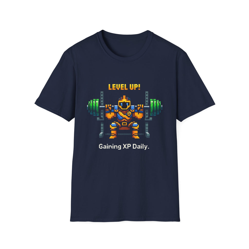 Level Up Gaining XP Daily - Gamer Gym Tee