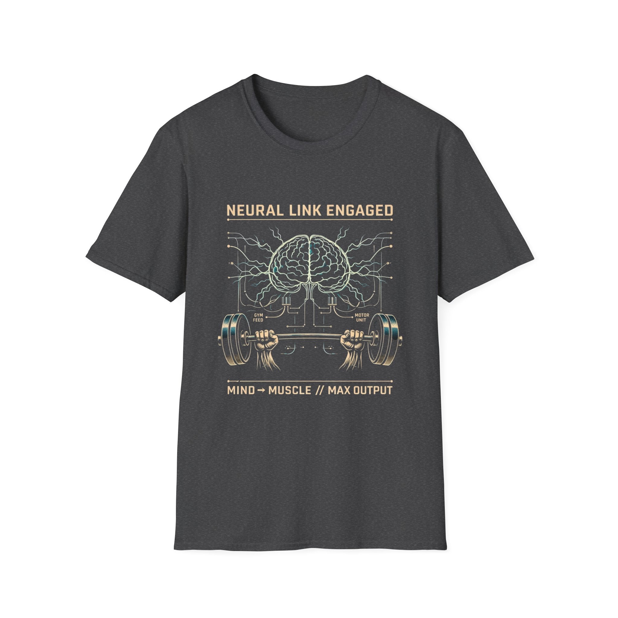 Neural Link Engaged — Mind + Muscle Gym Tee