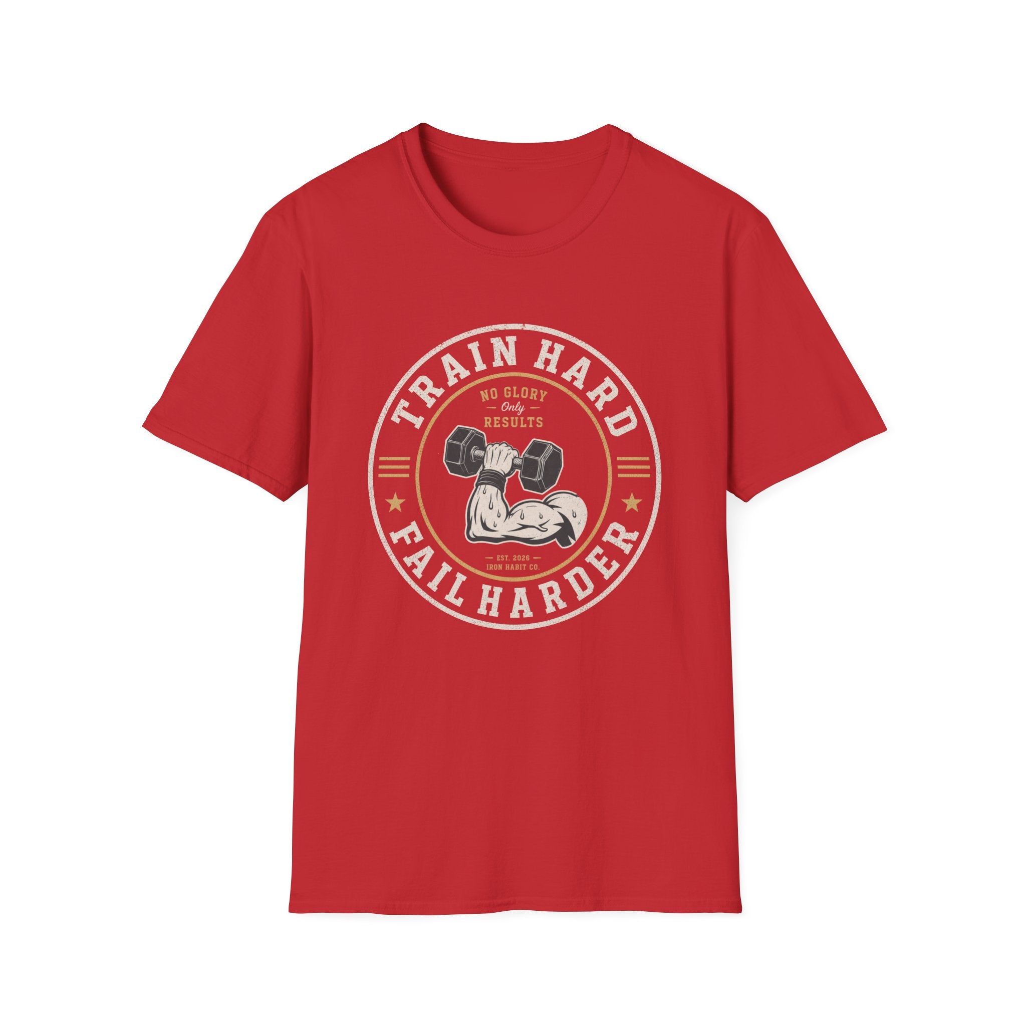 Train Hard Fail Harder — Vintage Weightlifting Tee