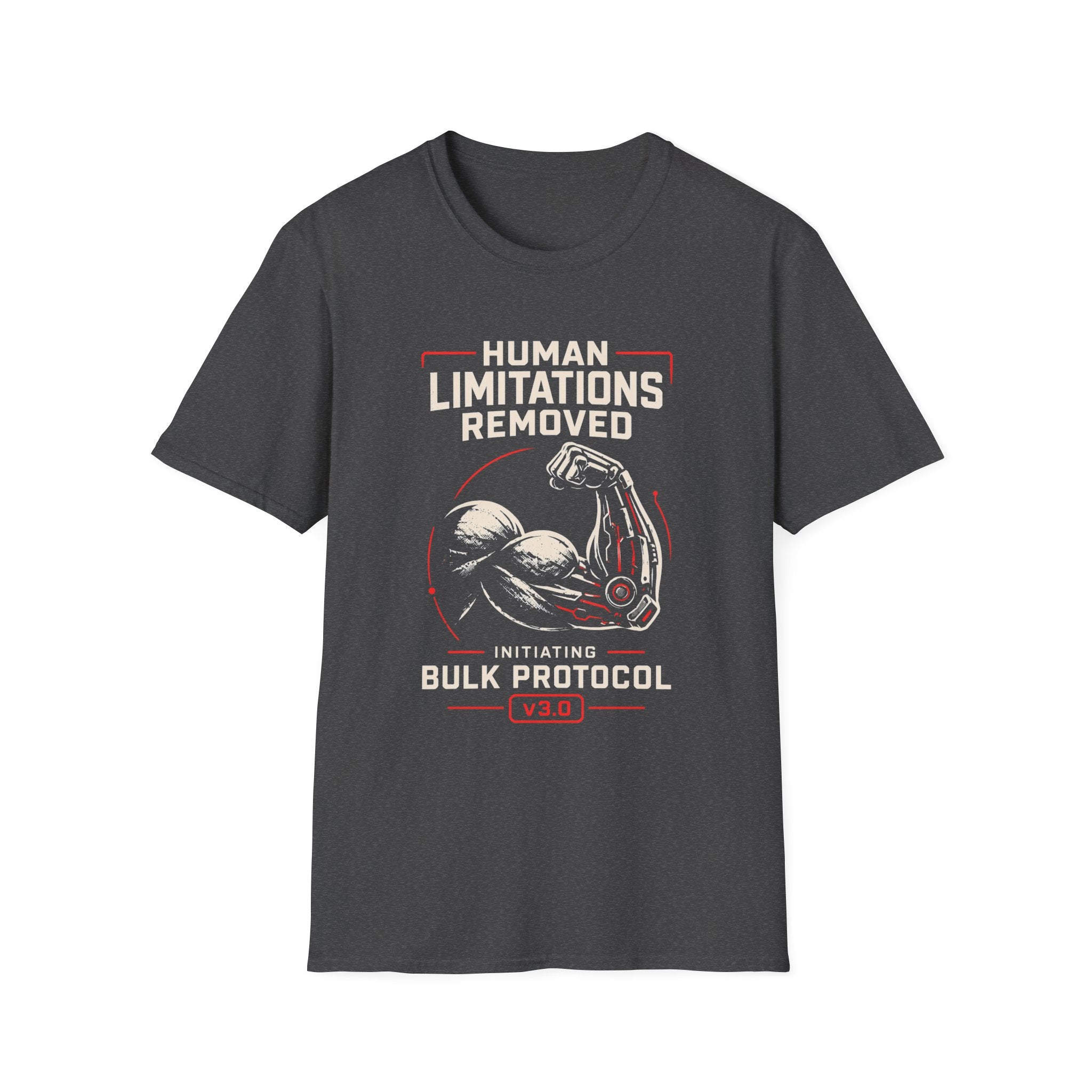 Human Limitations Removed: Initiating Bulk Protocol Fitness Tee